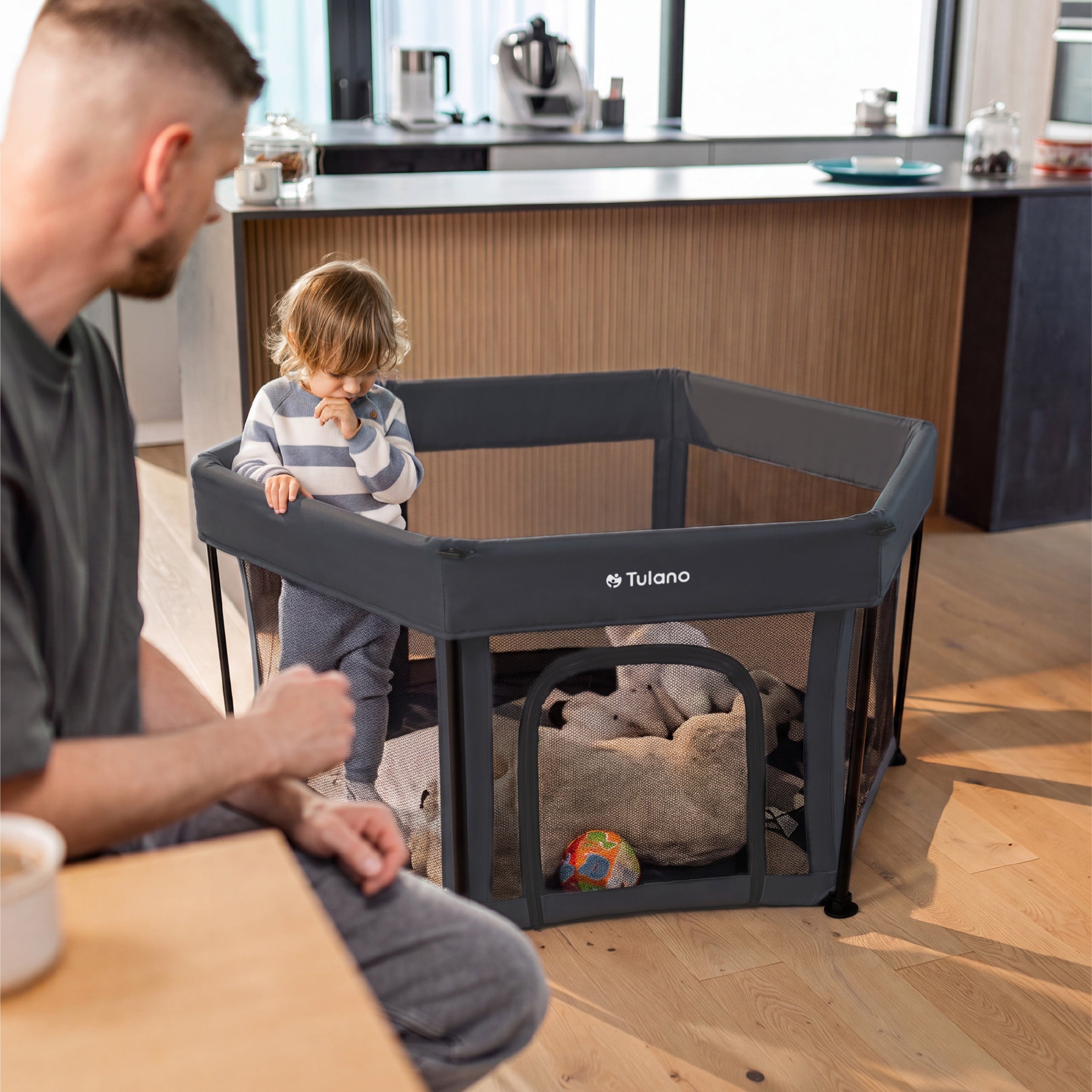 Tulano Cozy 30 Graphit Faltbarer Babylaufstall