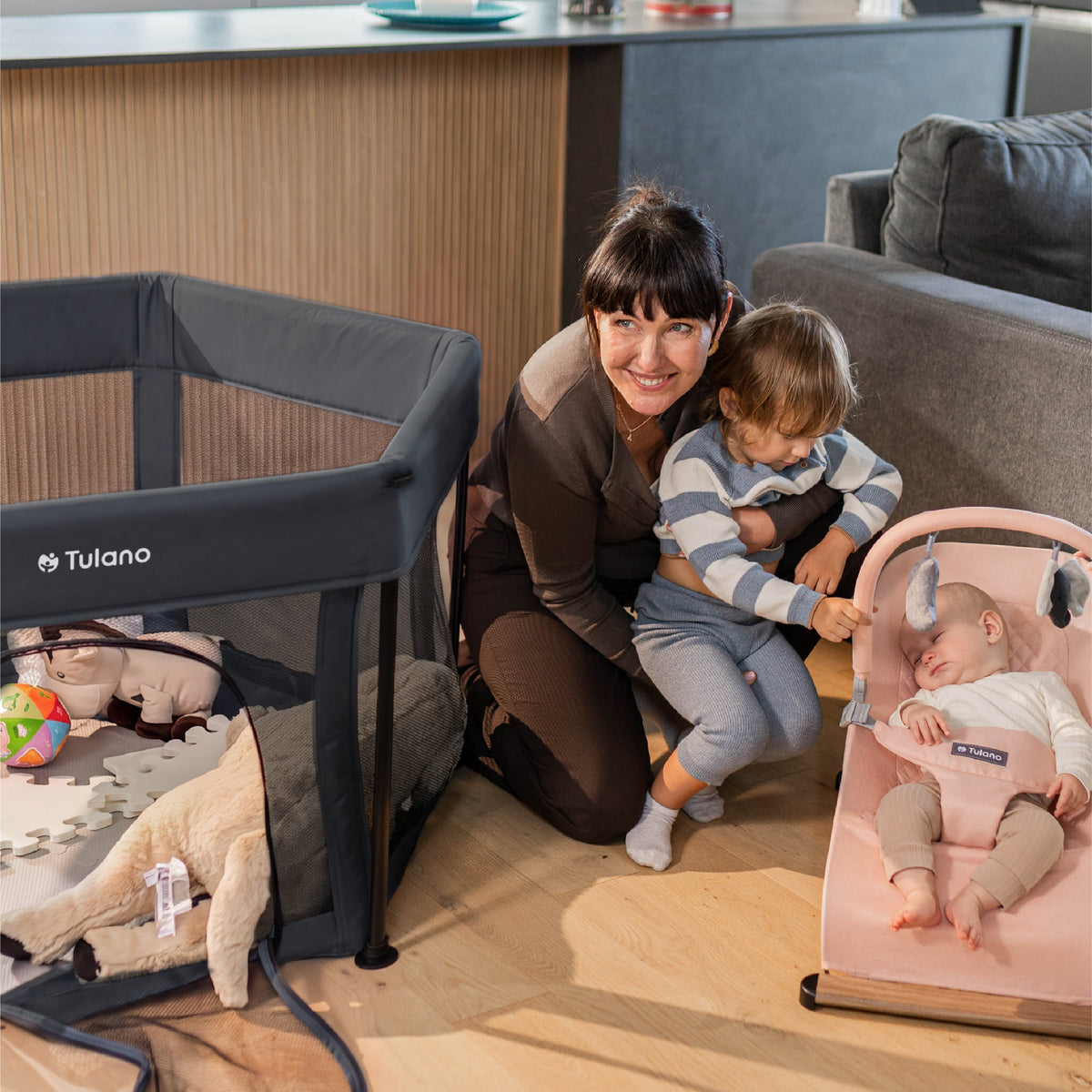 Tulano Cozy 30 Graphit Faltbarer Babylaufstall