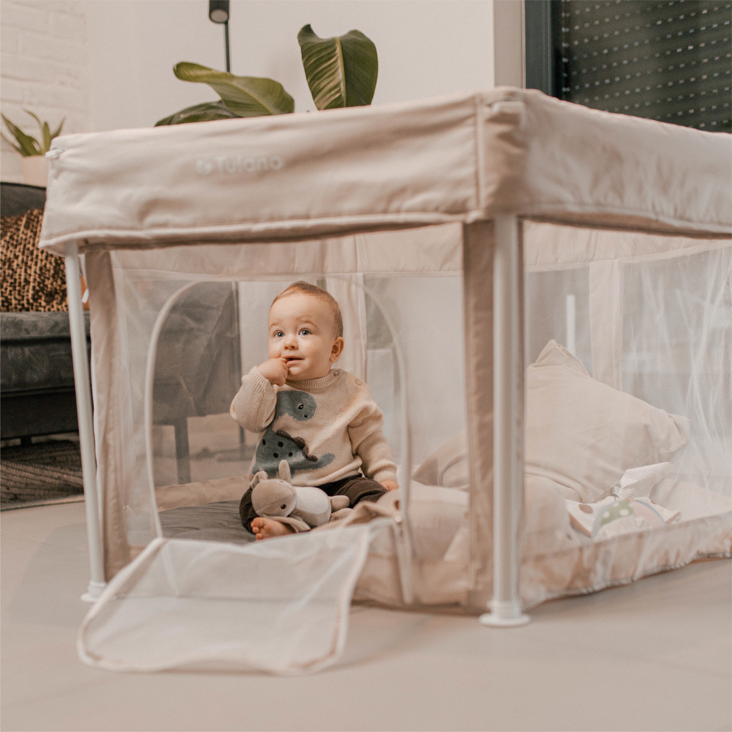 Tulano Cozy 30 Beige Faltbarer Babylaufstall 