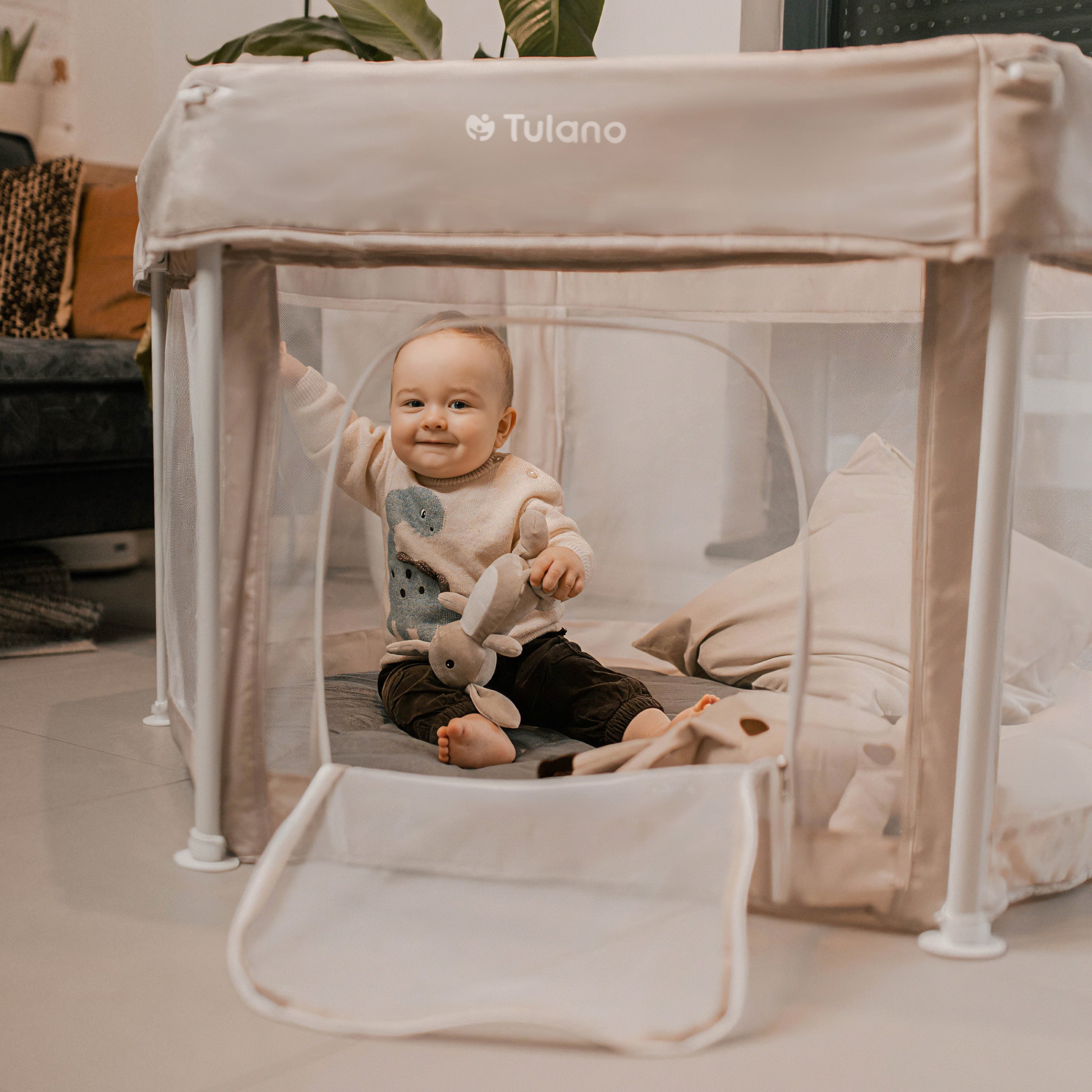 Tulano Cozy 30 Beige Faltbarer Babylaufstall 