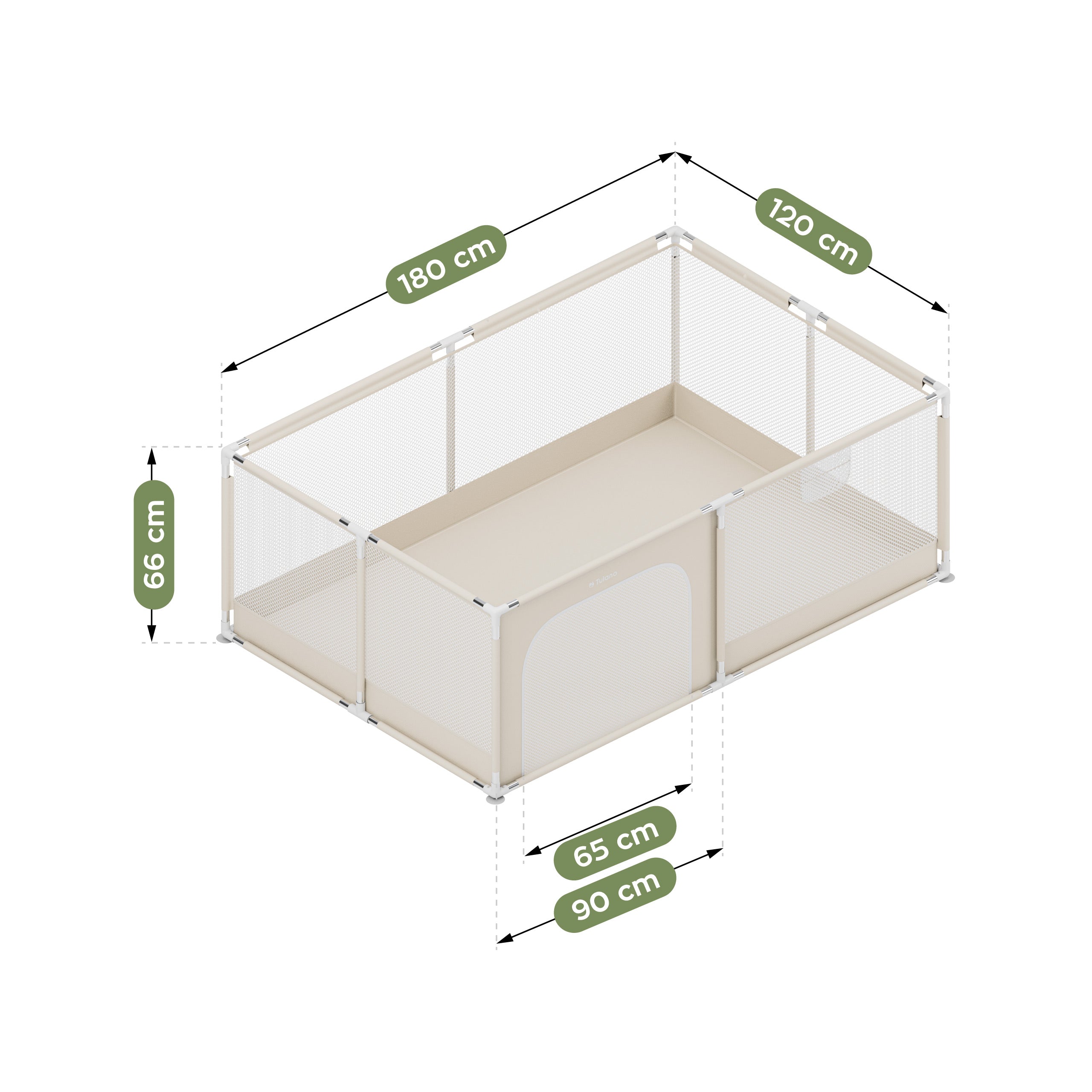 Tulano Cozy 22 Beige Kinderlaufstall - 180 cm 