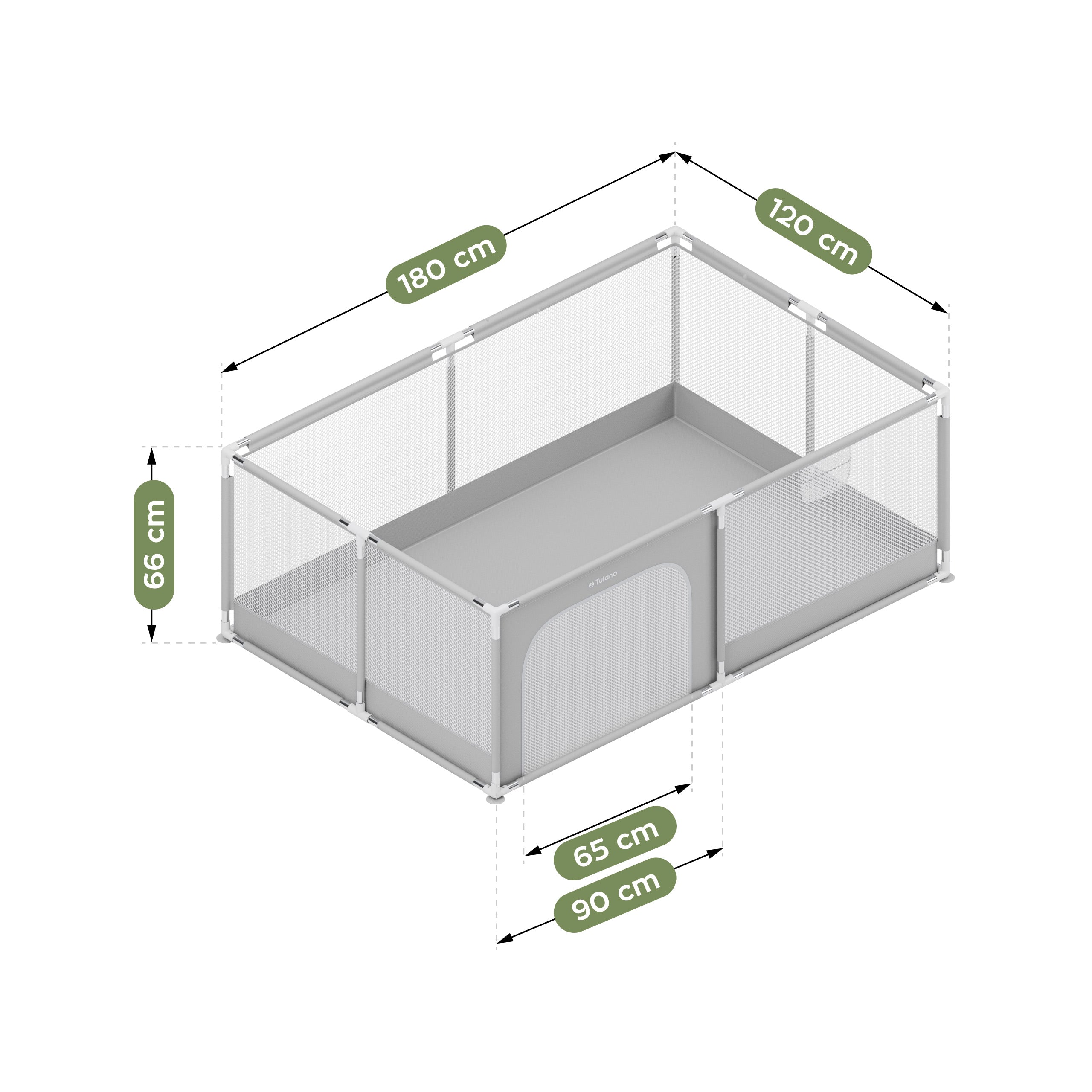 Tulano Cozy 22 Laufstall Grau - 180 cm 