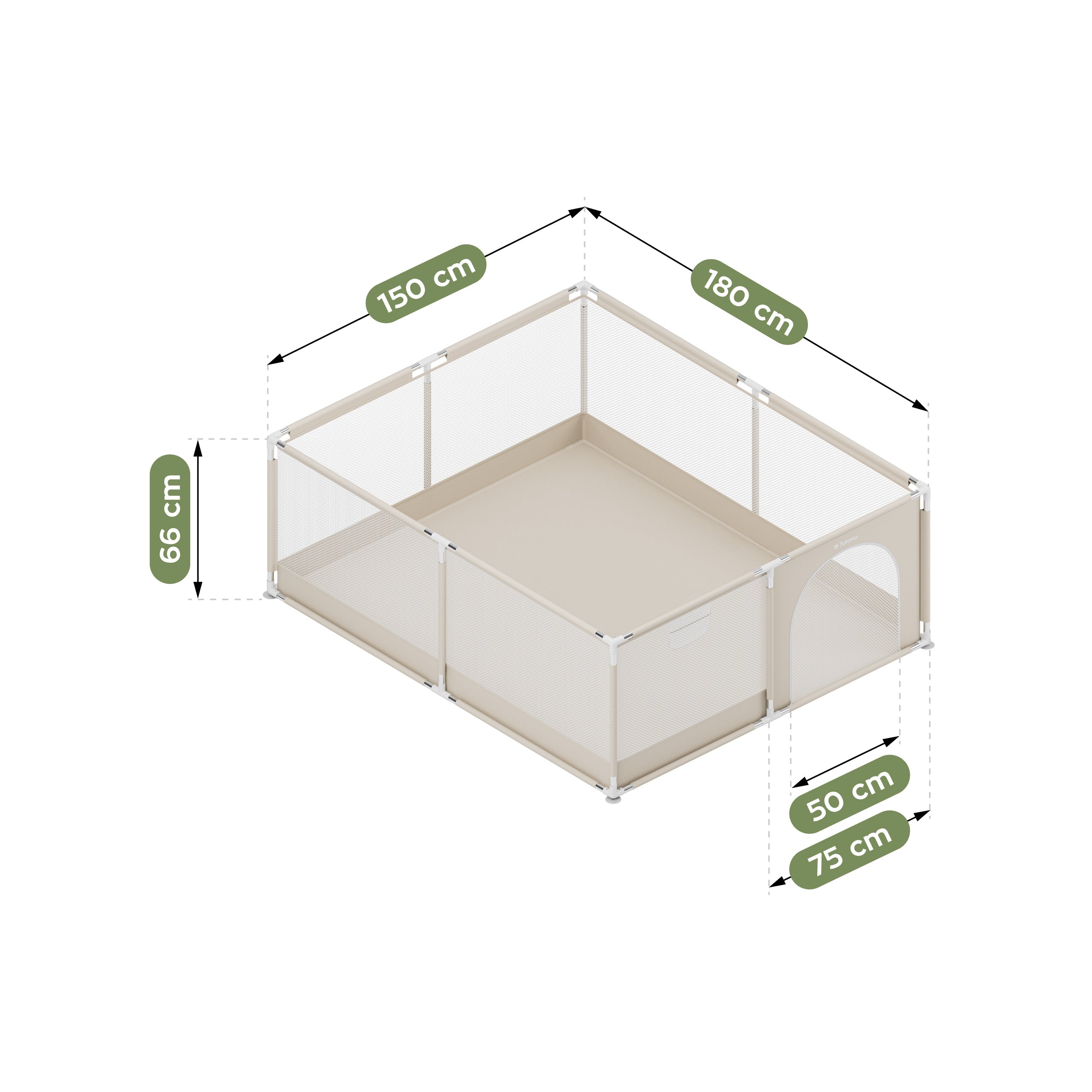 Tulano Cozy 25 Beige Kinderlaufstall - 150 cm 