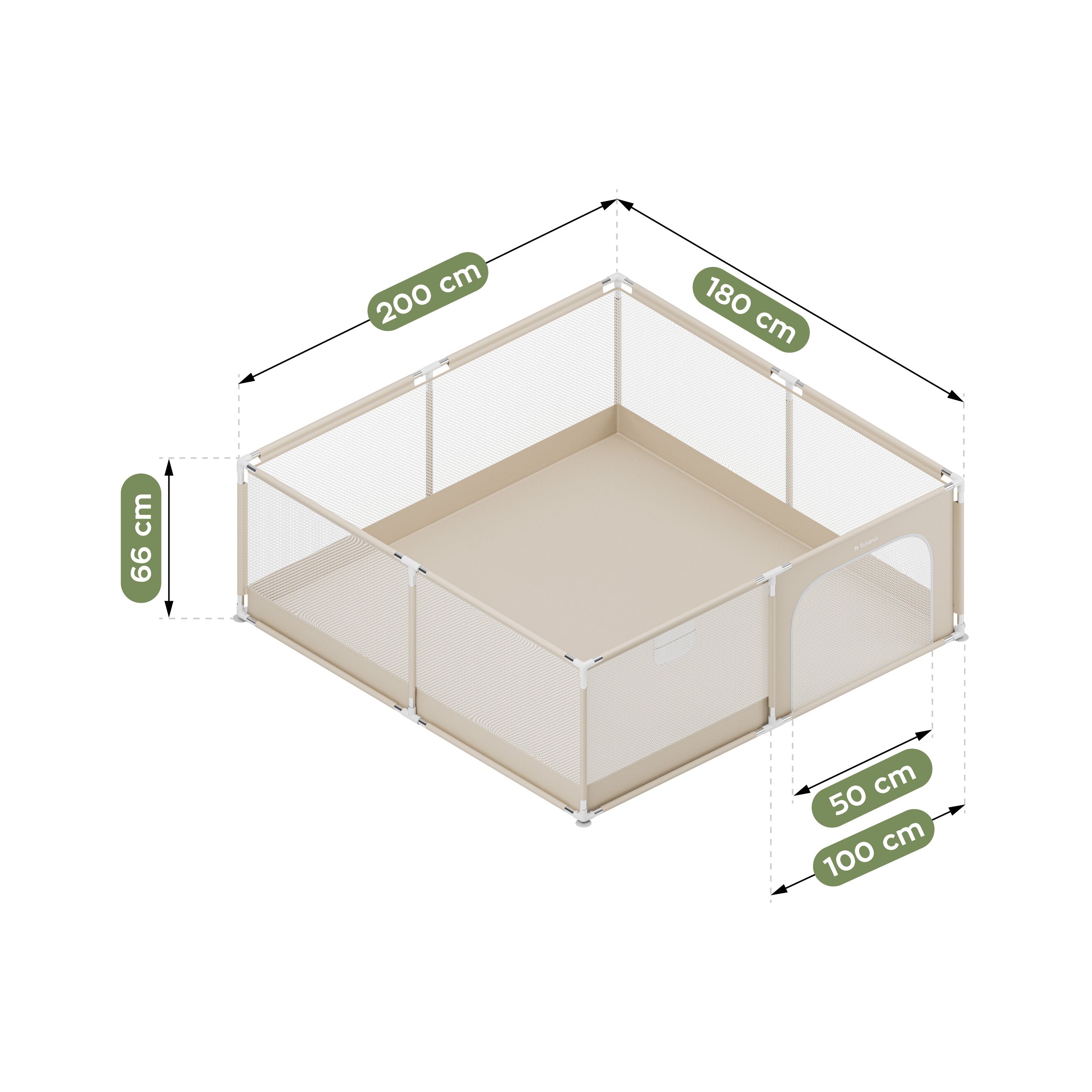 Tulano Cozy 28 Beige Kinderlaufstall - 200 cm 