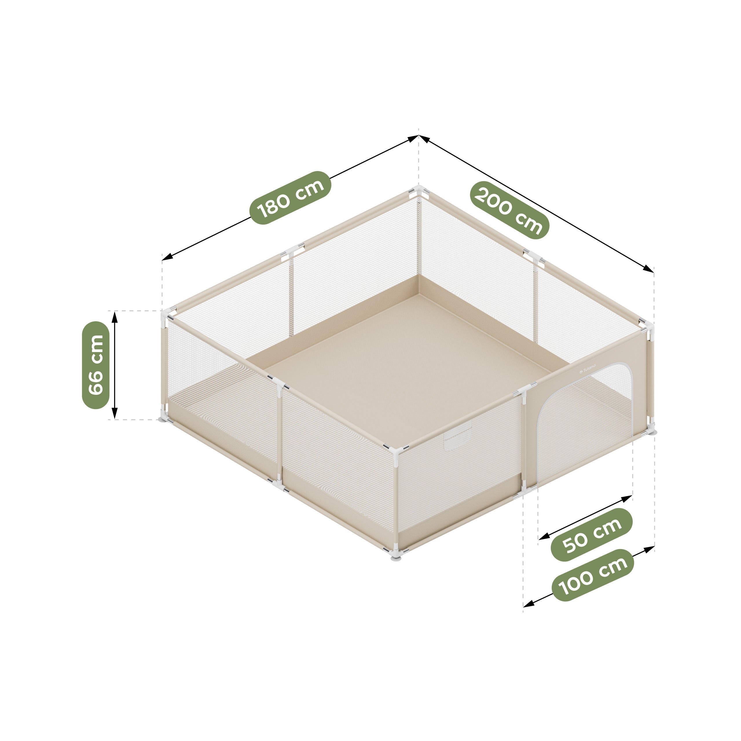 Tulano Cozy 28 Beige Kinderlaufstall - 200 cm 