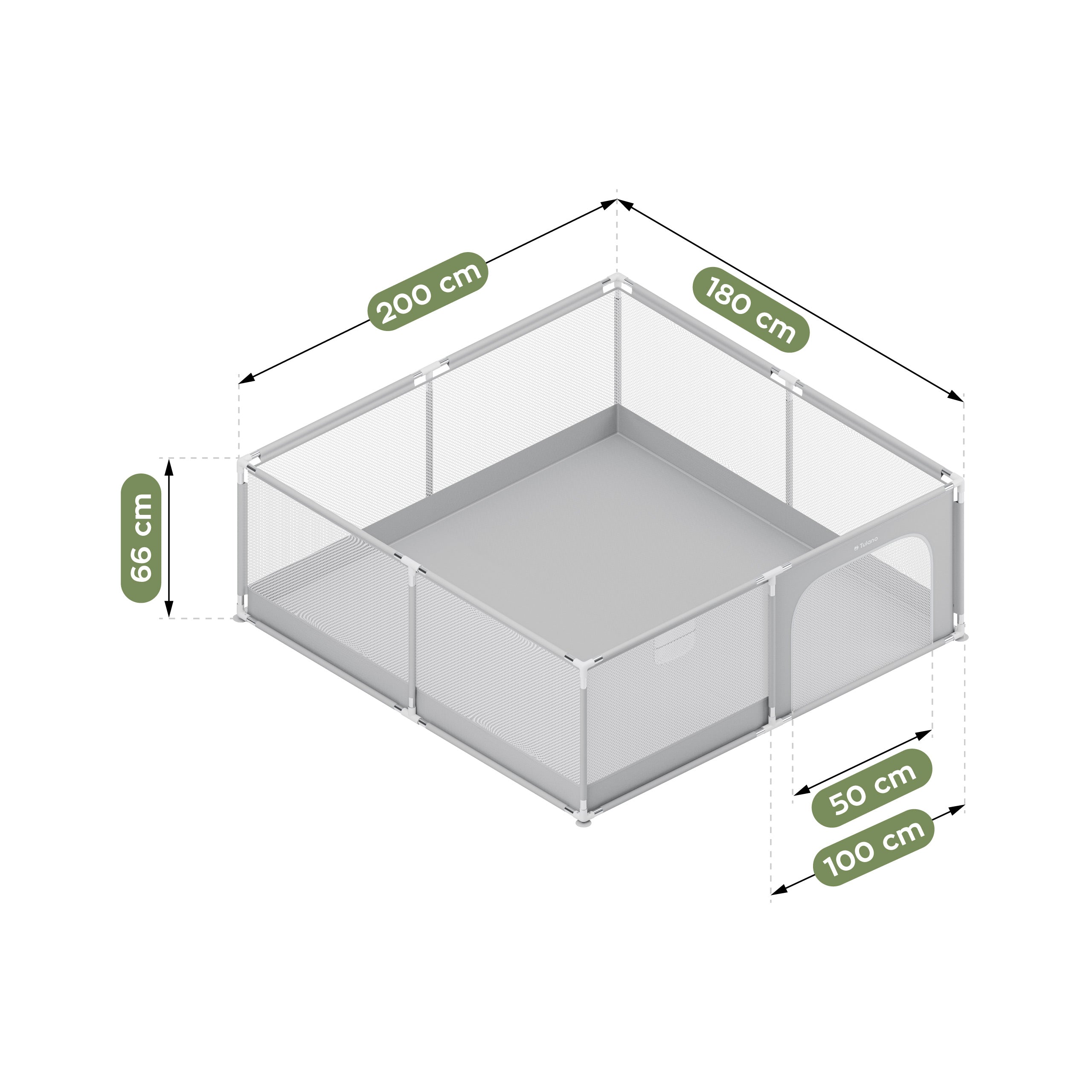 Tulano Cozy 28 Graues Laufgitter - 200 cm 