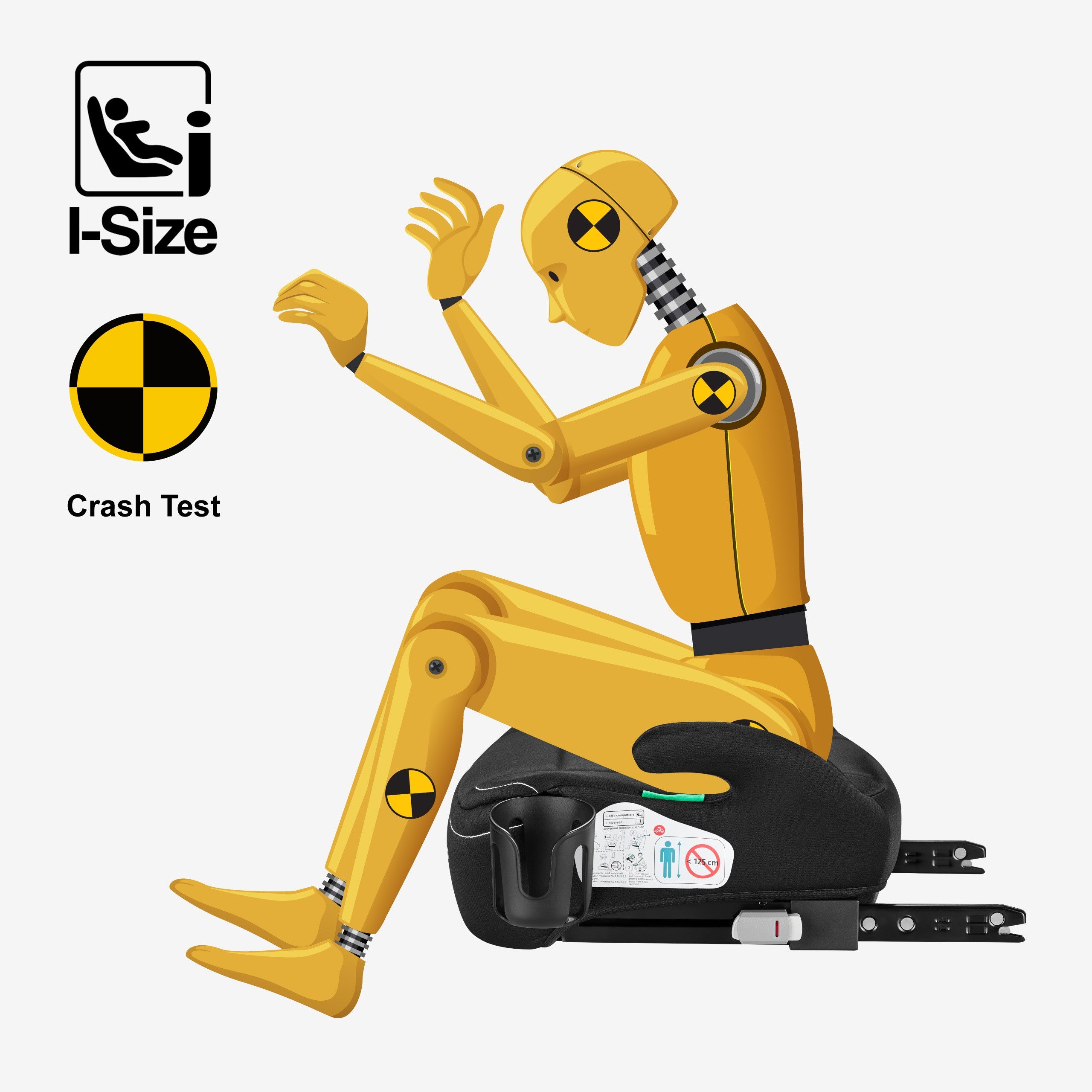 Tulano Cabby 30 Schwarzer Kindersitz für Autos, 125-150 cm, Größe I 