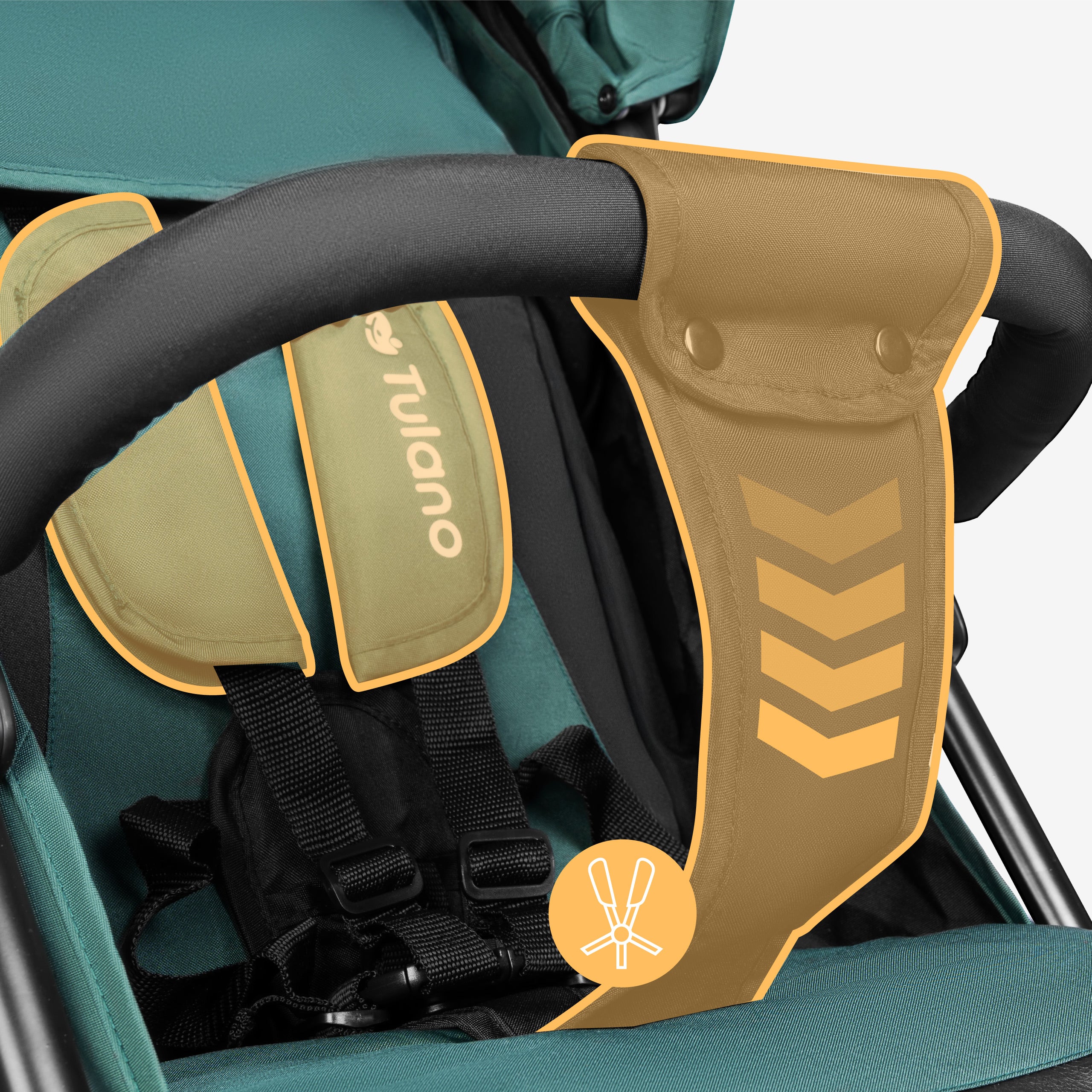 Tulano Davos 35 Grün-Schwarzer Kinderwagen 