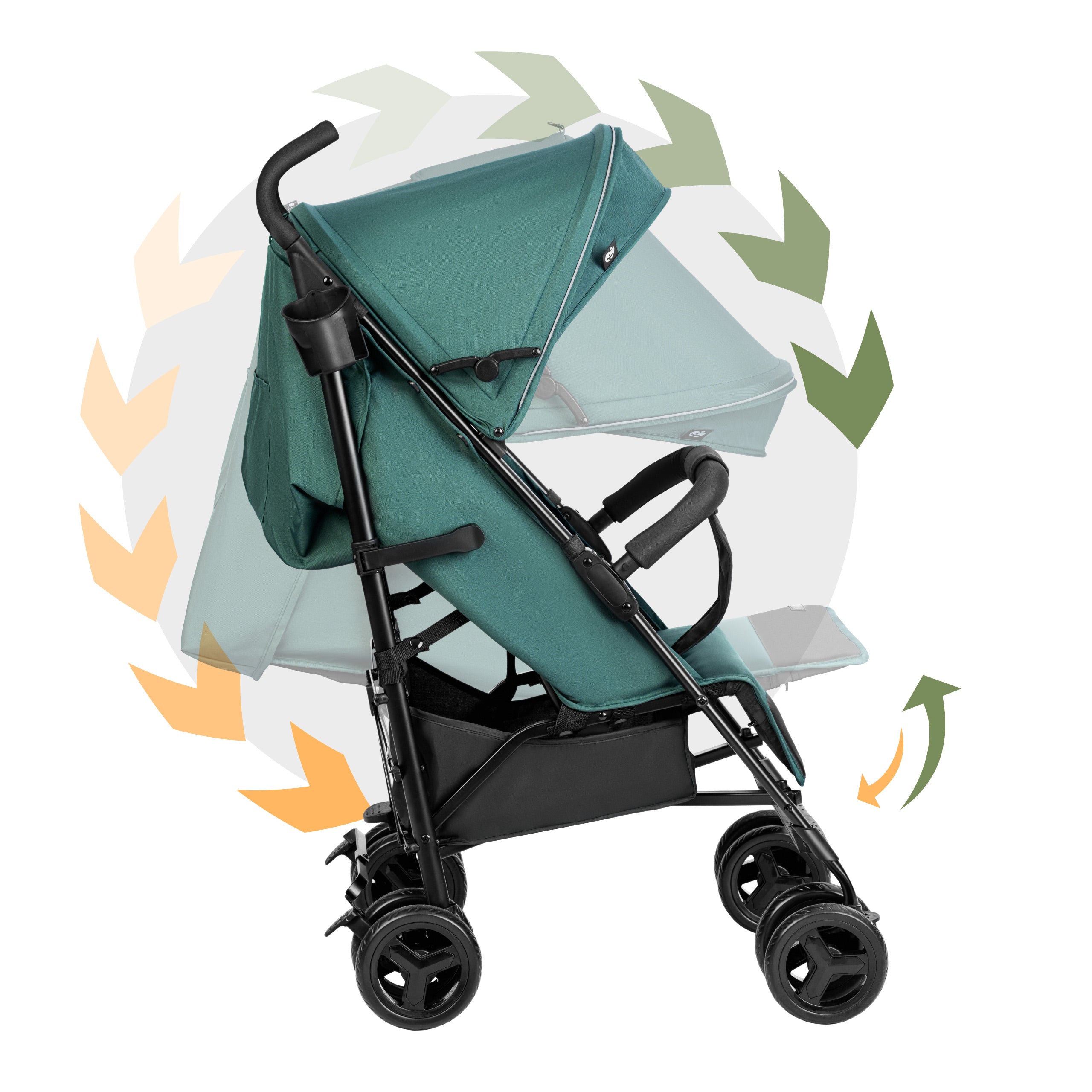 Tulano Davos 35 Grün-Schwarzer Kinderwagen 