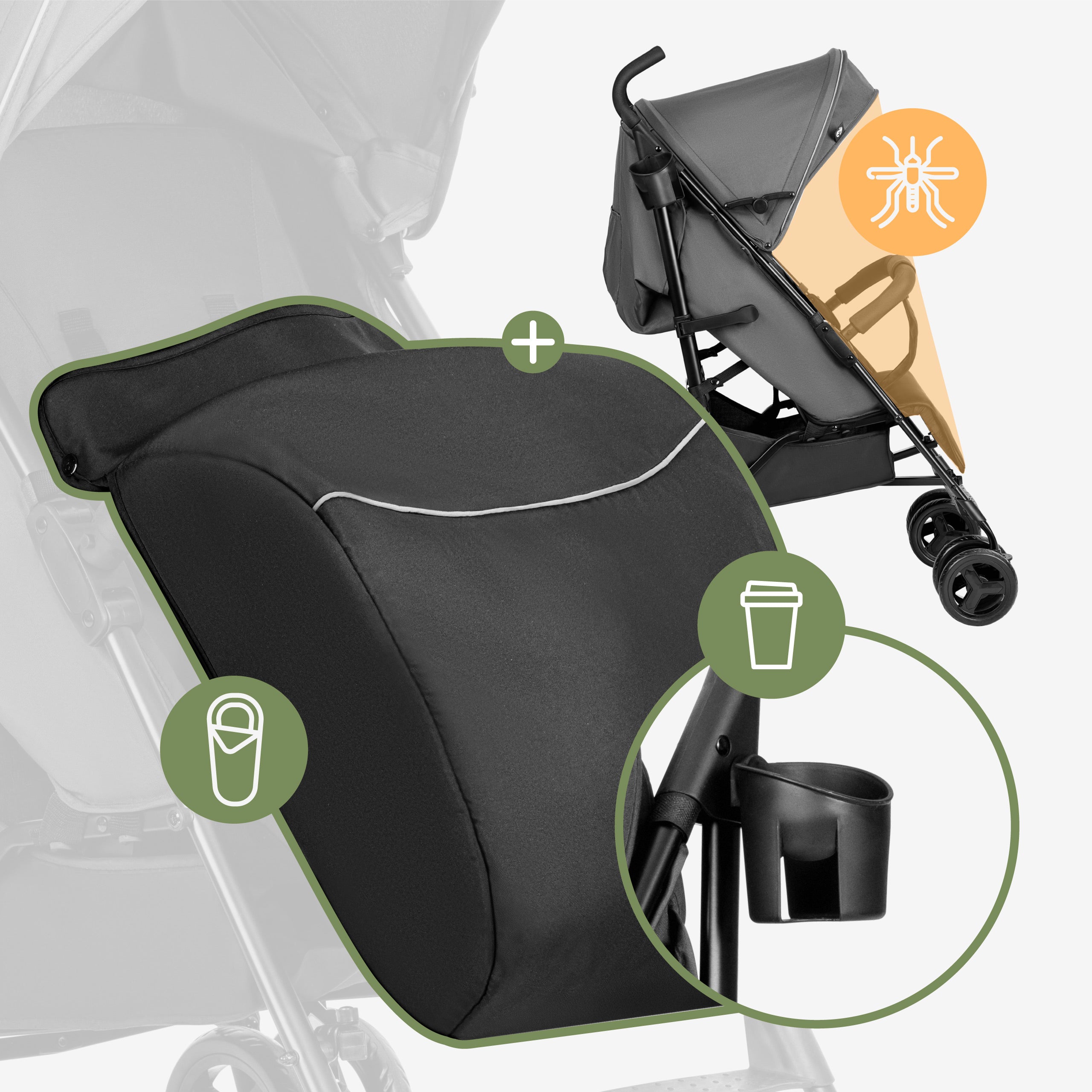 Tulano Davos 35 Kinderwagen, grau-schwarz 