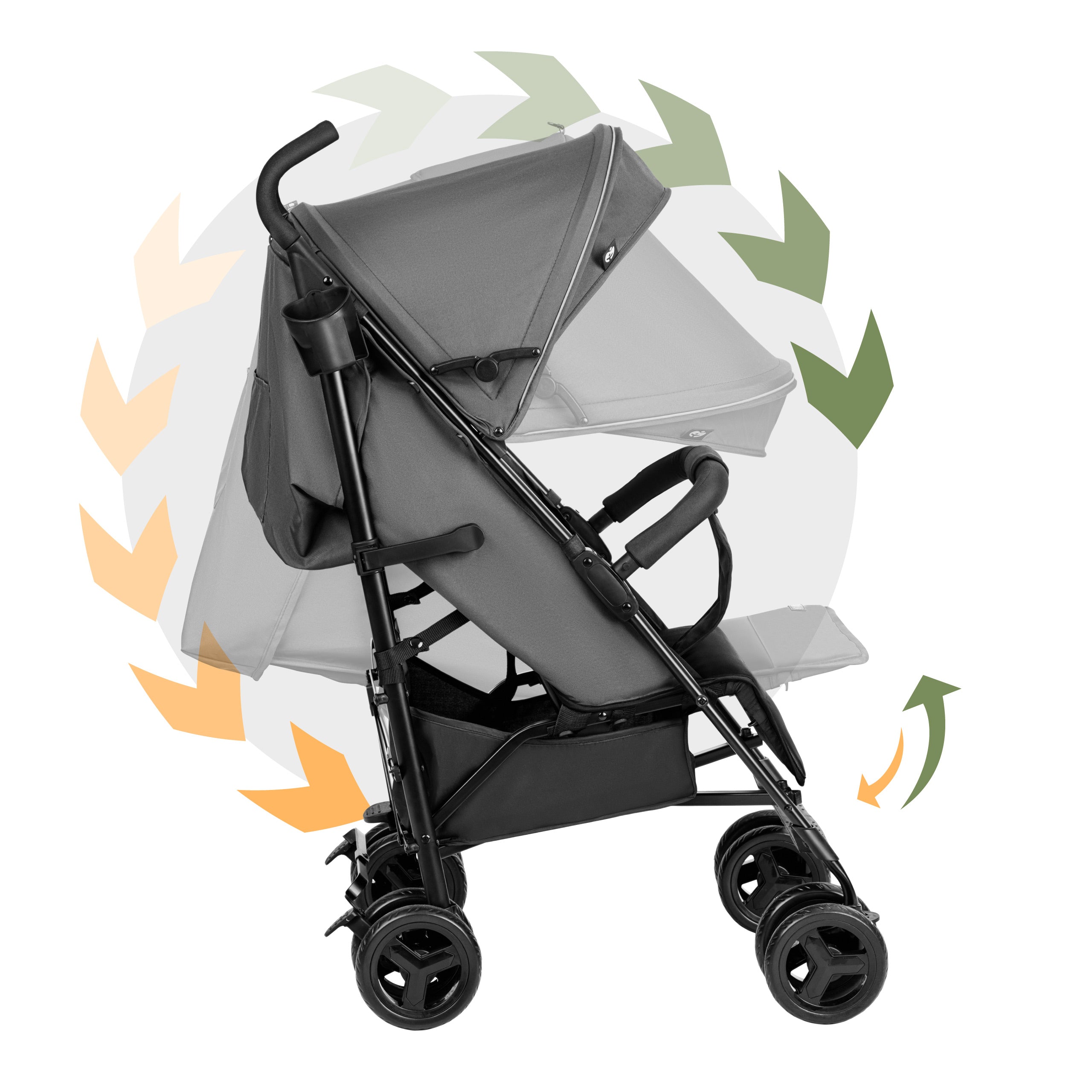 Tulano Davos 35 Kinderwagen, grau-schwarz 