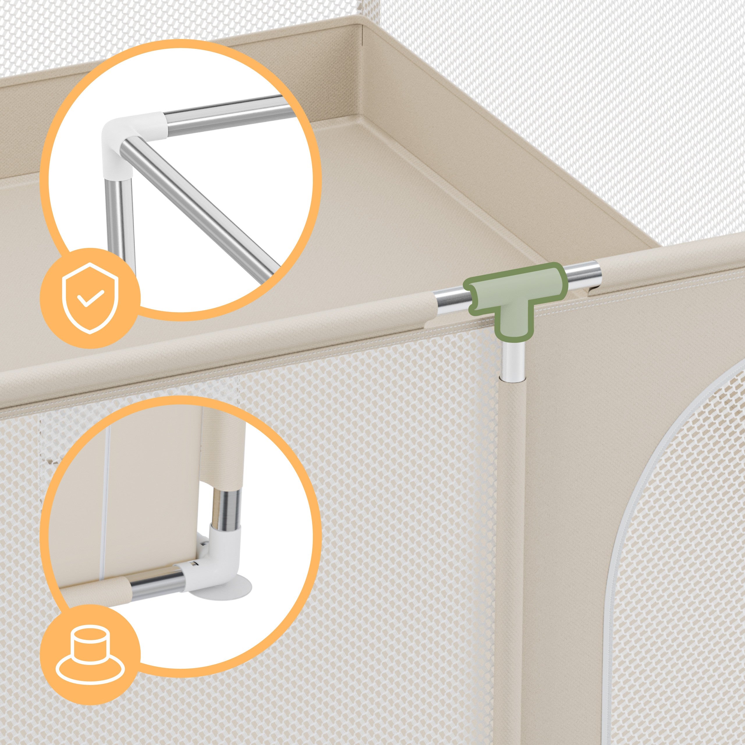 Tulano Cozy 25 Beige Kinderlaufstall - 150 cm 