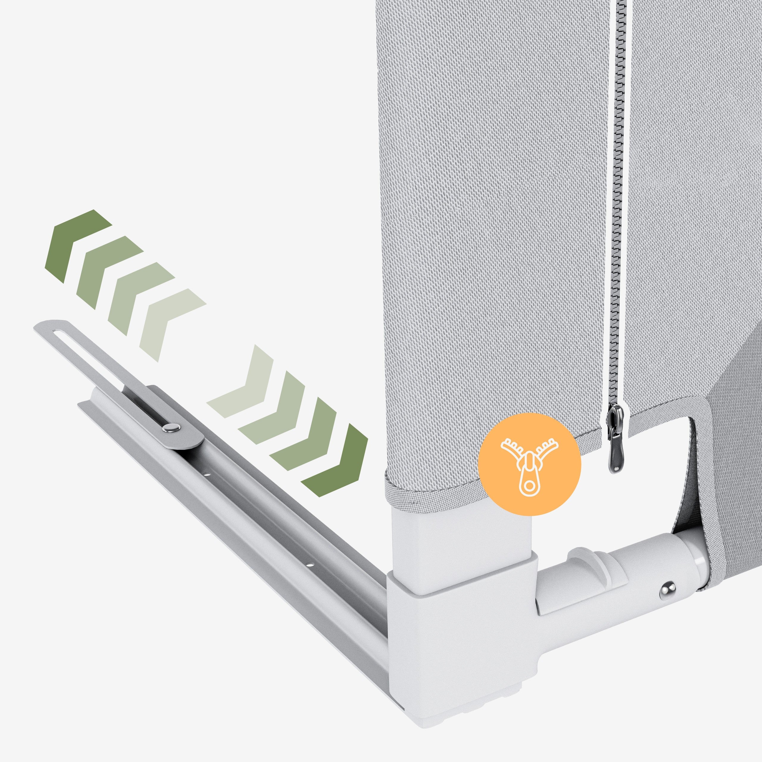 Bettschutzgitter Tulano Cover 40 Weiß-Grau 200cm 