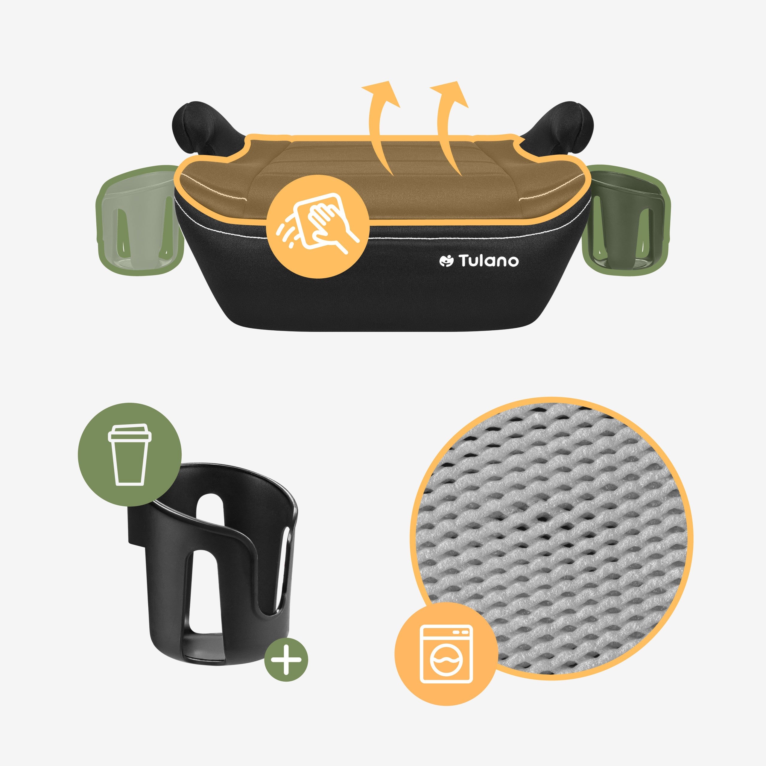 Tulano Cabby 30 Schwarzer Kindersitz für Autos, 125-150 cm, Größe I 