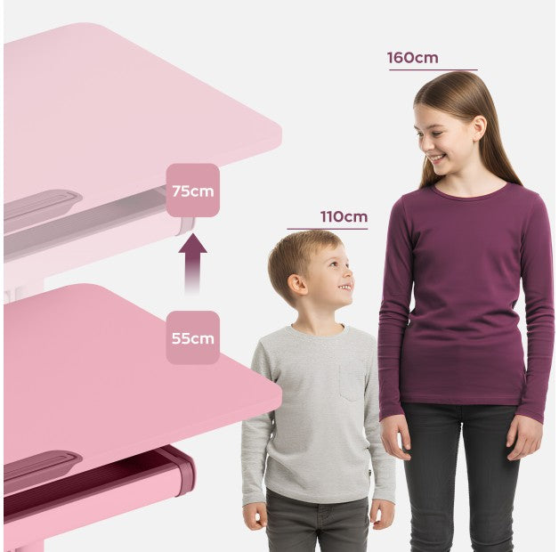 Ergonomischer Kinderschreibtisch Mark Adler Study 5.0 Pink 90 cm