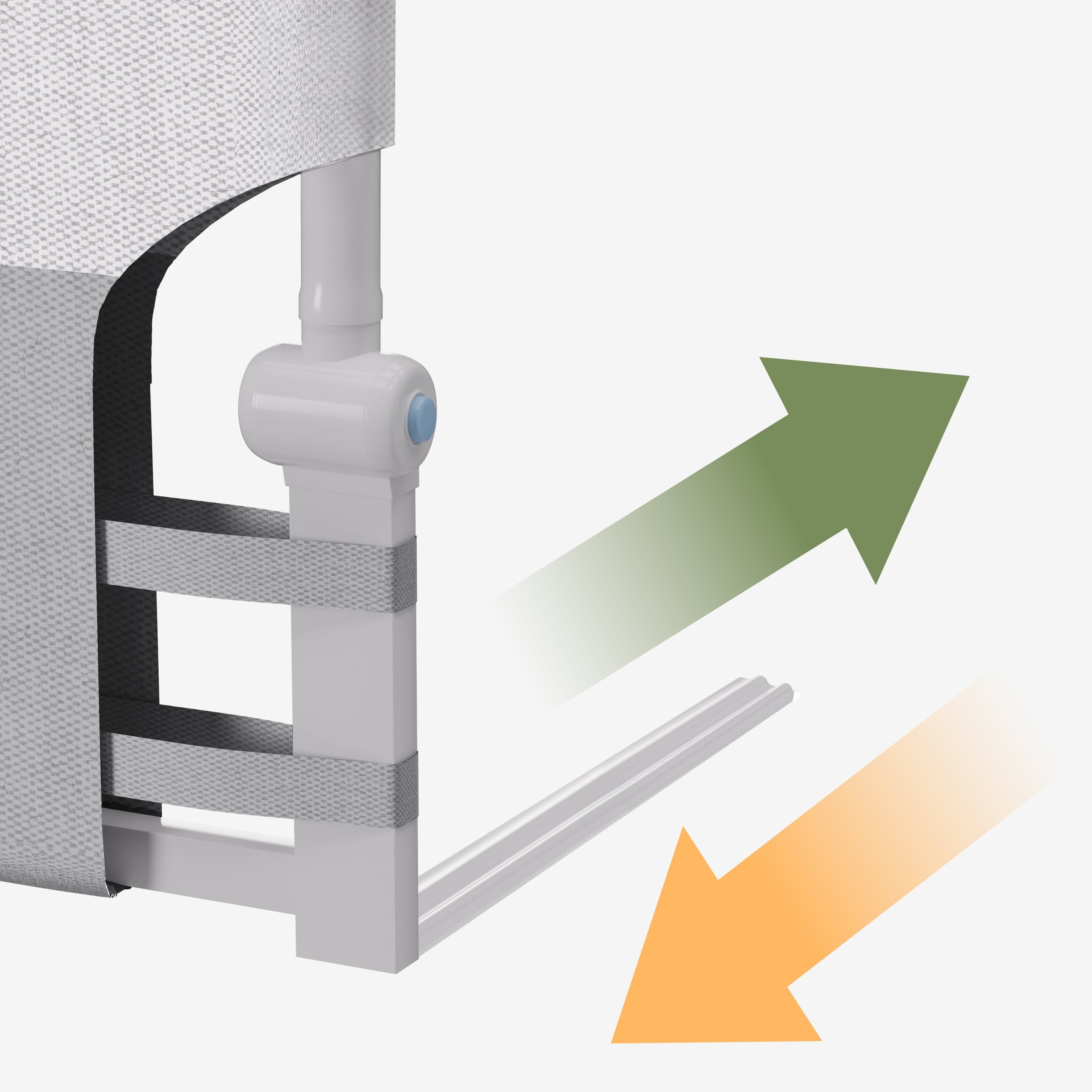 Bettschutzgitter Tulano Cover 30 Weiß-Grau 200 cm 