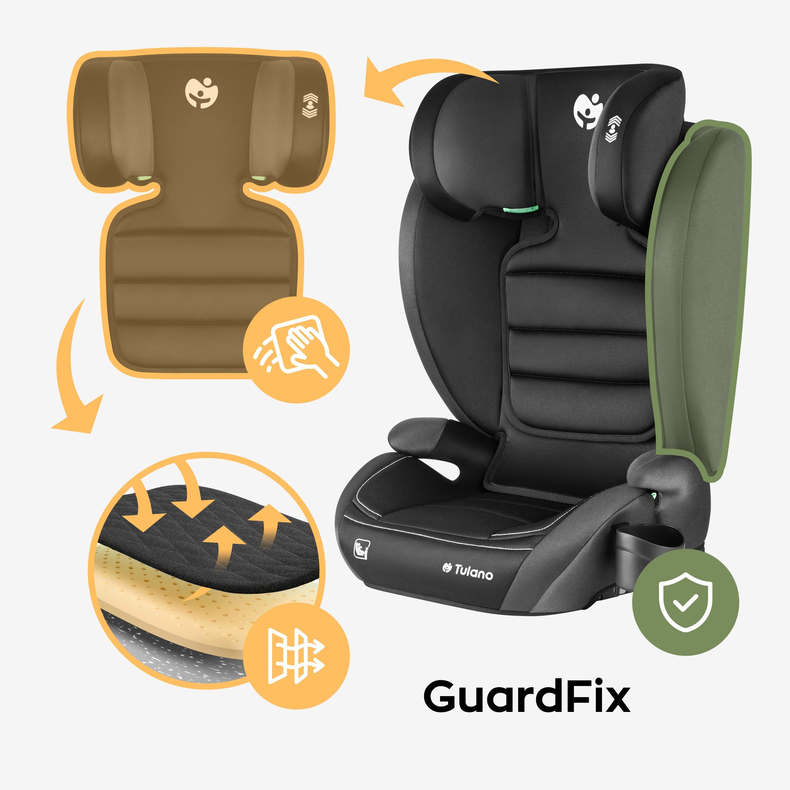 Tulano Joy 25 Schwarz-Grau Autositz 100-150cm I-Größe 