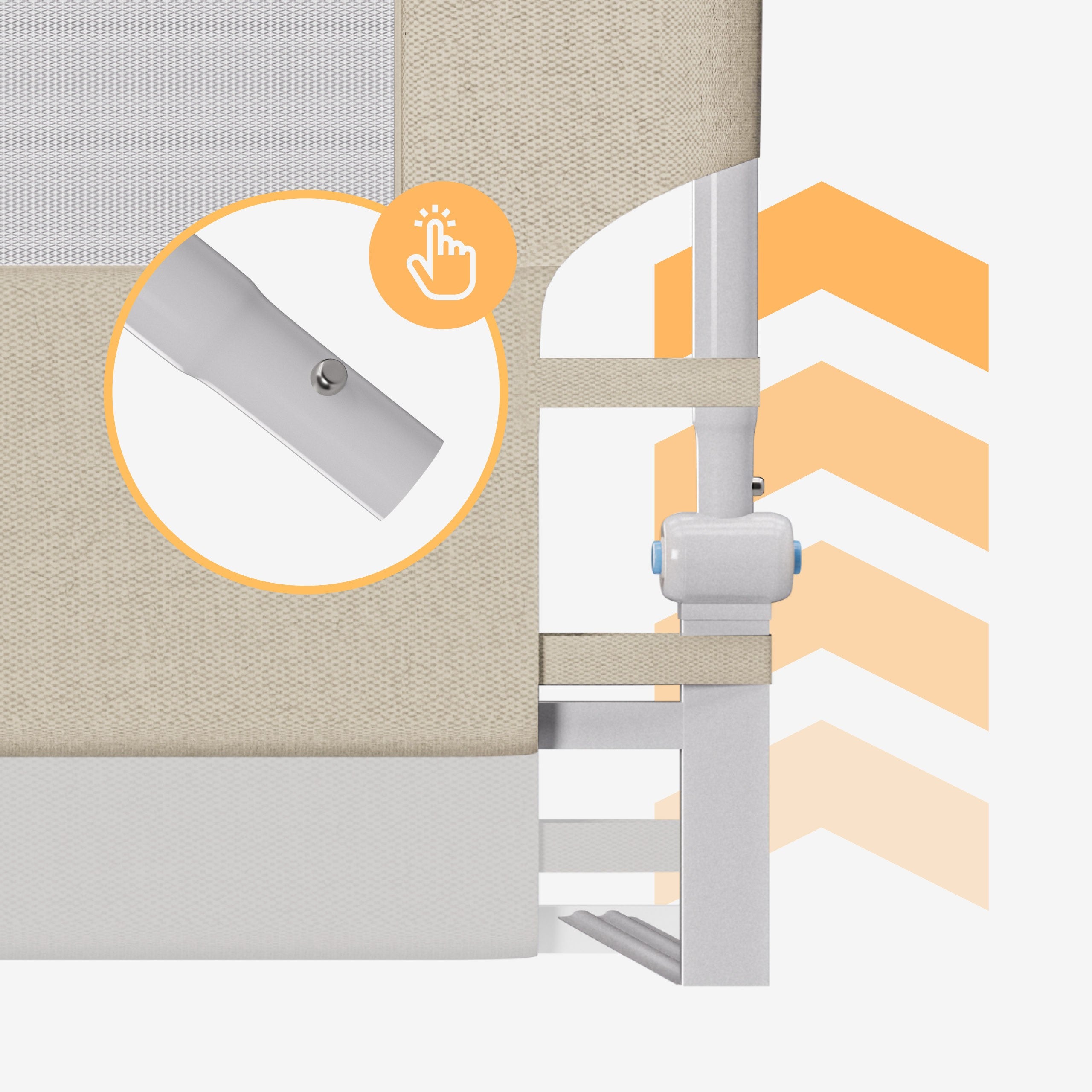 Bettschutzgitter Tulano Cover 30 Beige 200cm