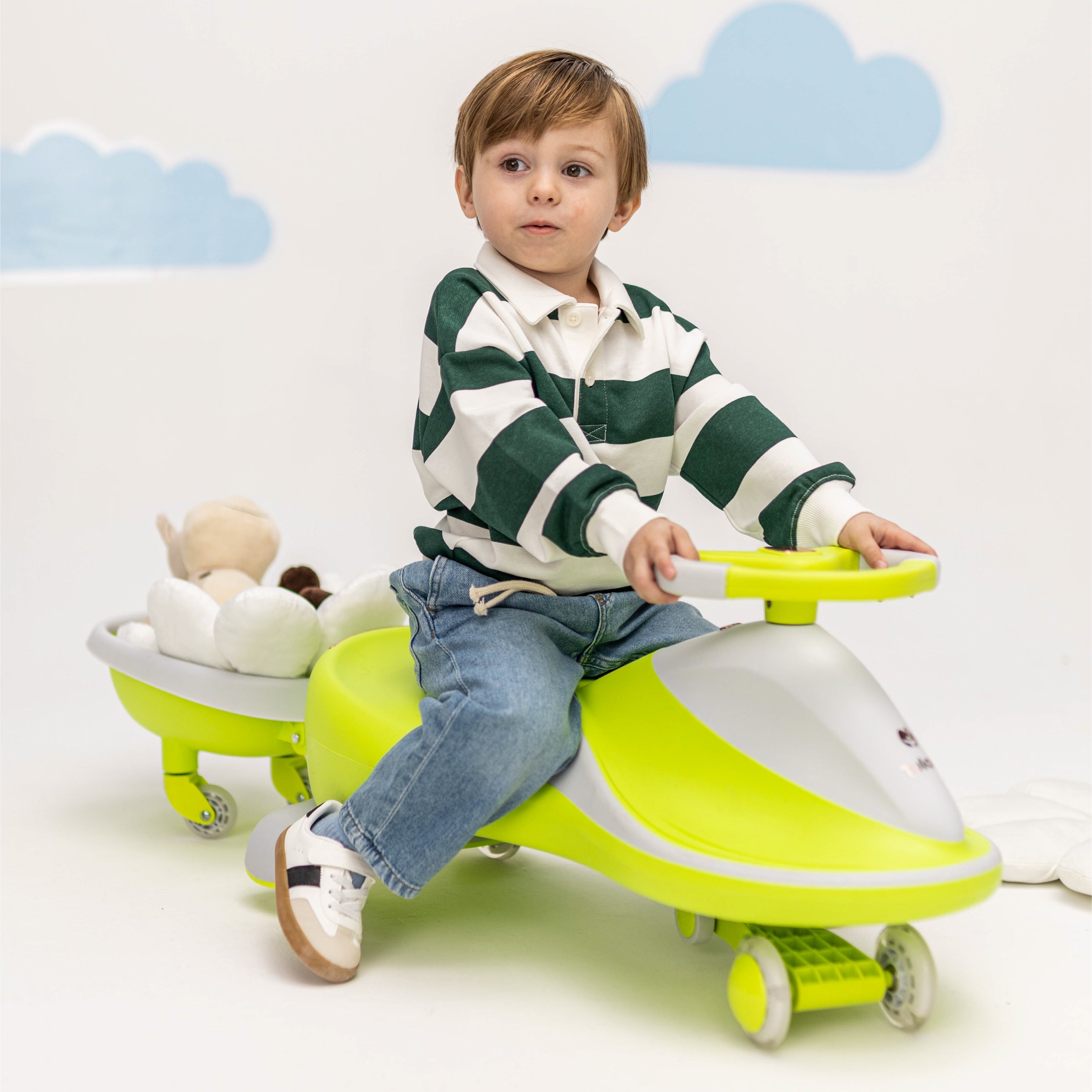 Tulano Focus 55 Grünes LED-Schwerkraft-Fahrzeug für Kinder 