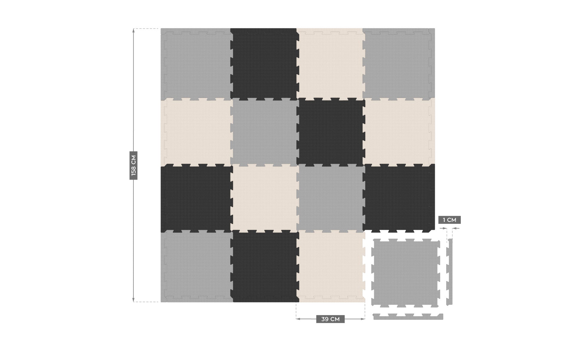 Schaumstoff-Puzzlematte 16-tlg. TULANO Gioco 16