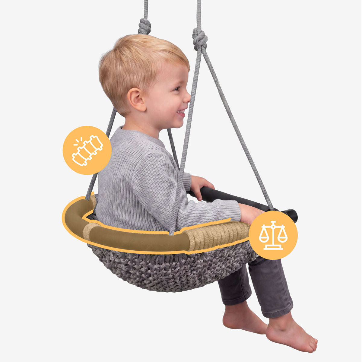 Kinderschaukel Tulano Hop 50 Grey
