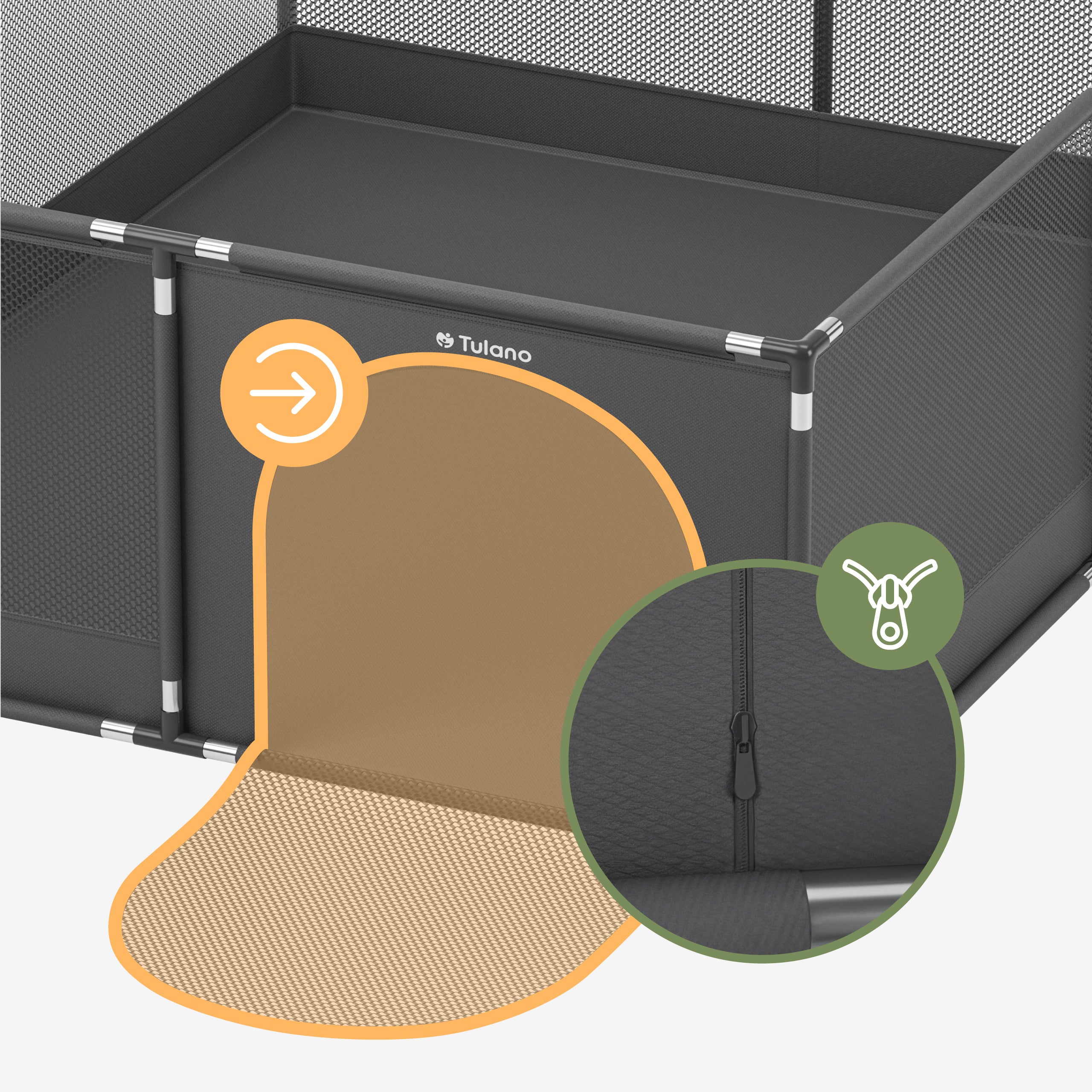 Eingangsöffnung auf zwei Seiten