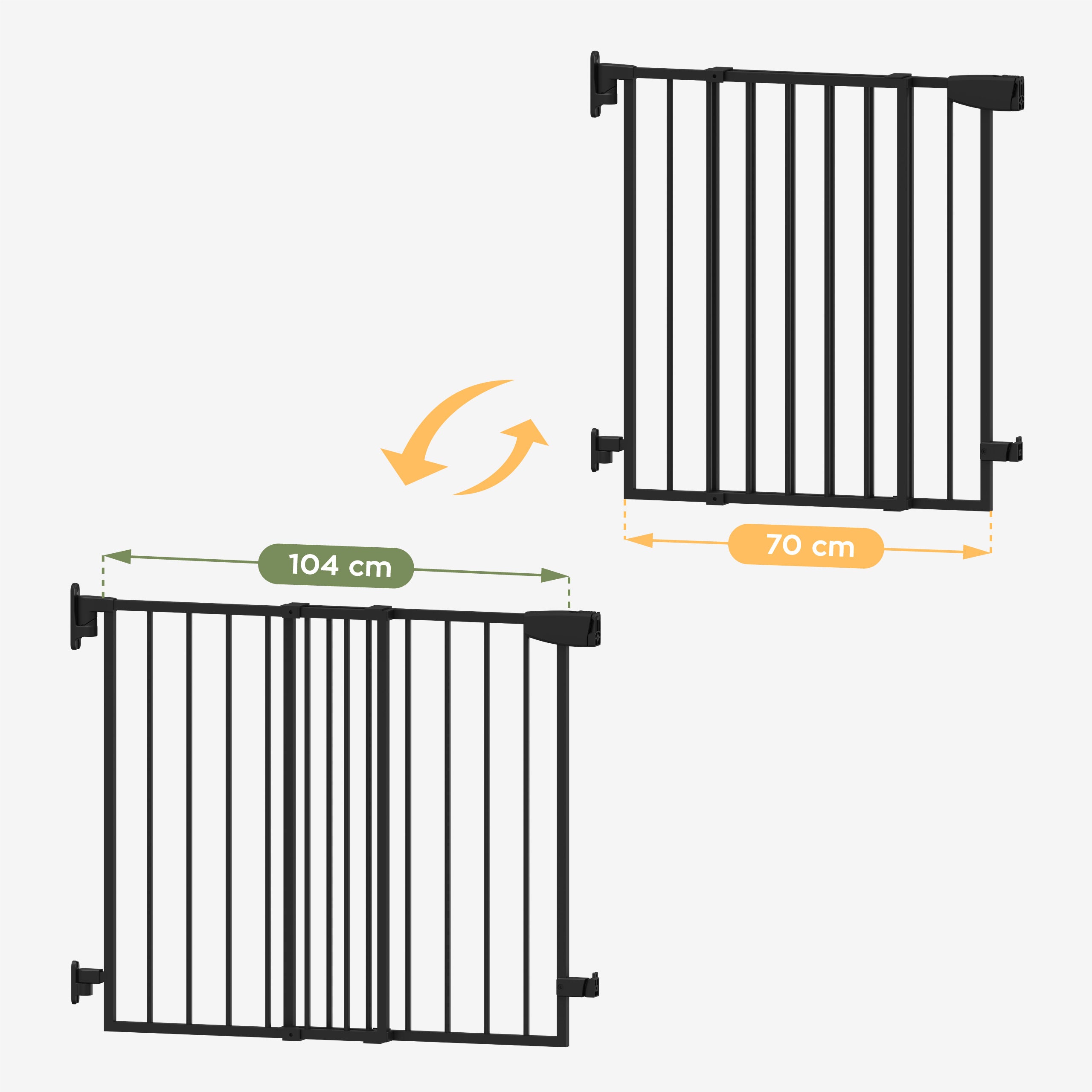 Einstellbare Breite von 70 bis 104 cm