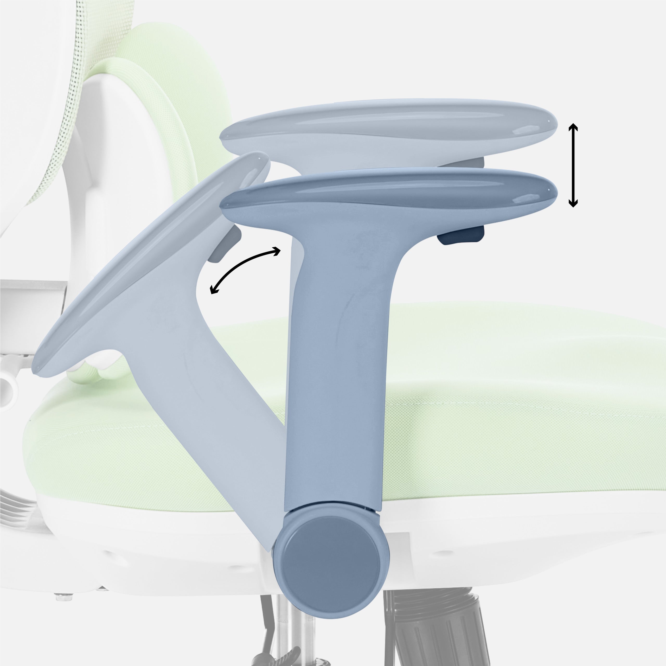 Verstellbare Armlehnen - zur Entlastung der Arme