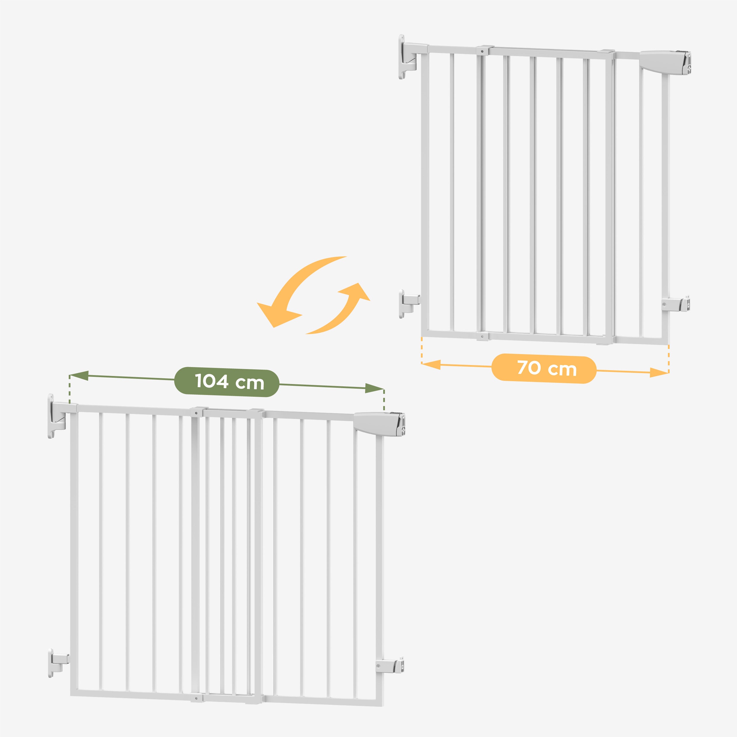 Einstellbare Breite von 70 bis 104 cm