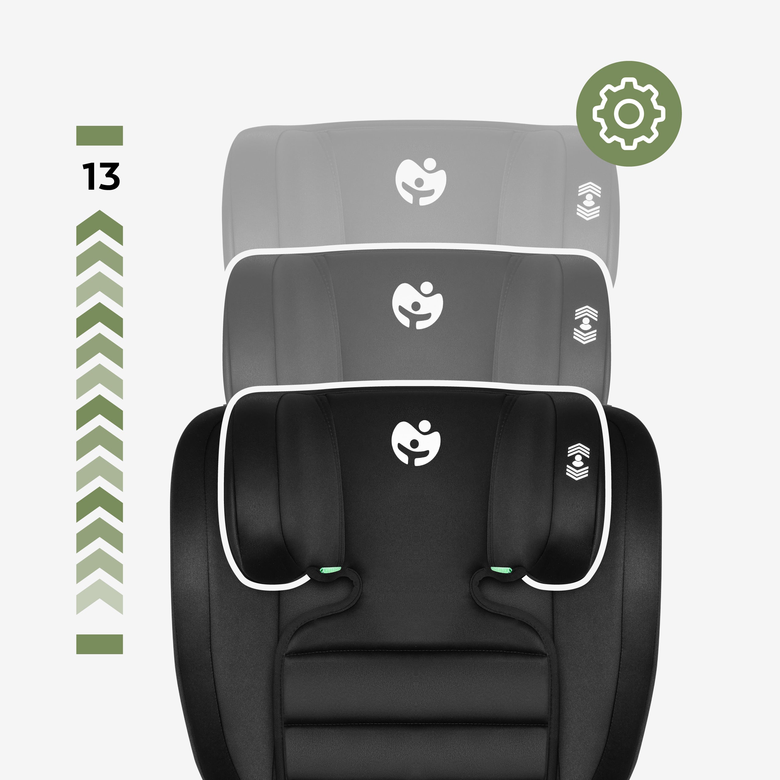 Verstellbare Kopfstütze für ein wachsendes Kind