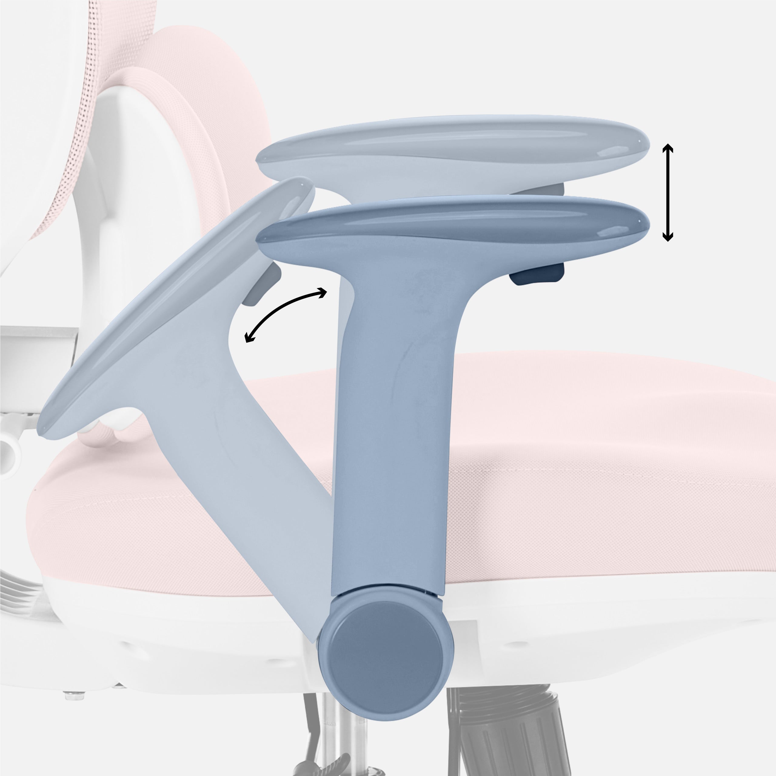 Verstellbare Armlehnen - zur Entlastung der Arme