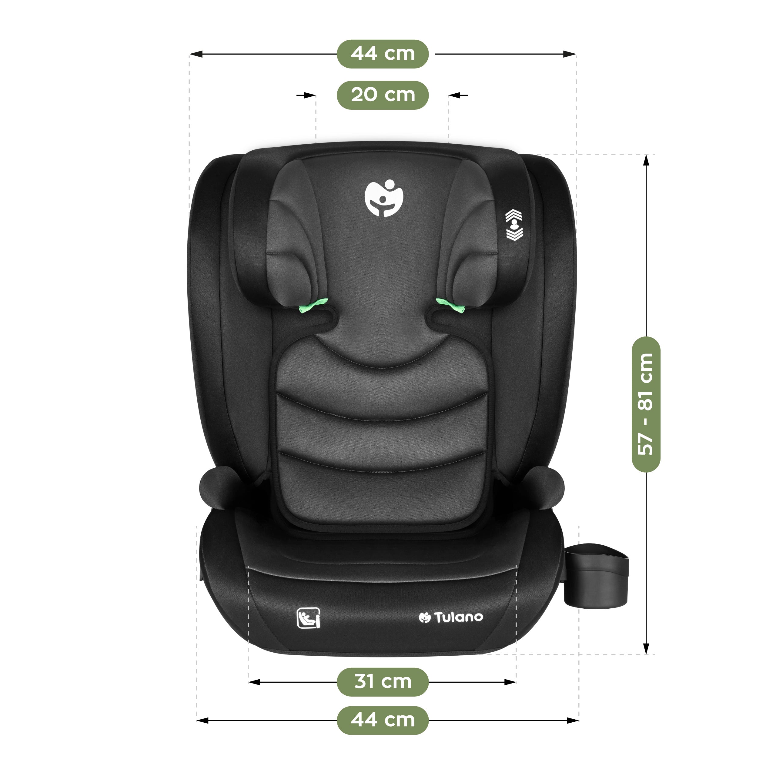 Tulano Joy 20 Schwarz-Grau Autositz 100-150cm I-Größe 