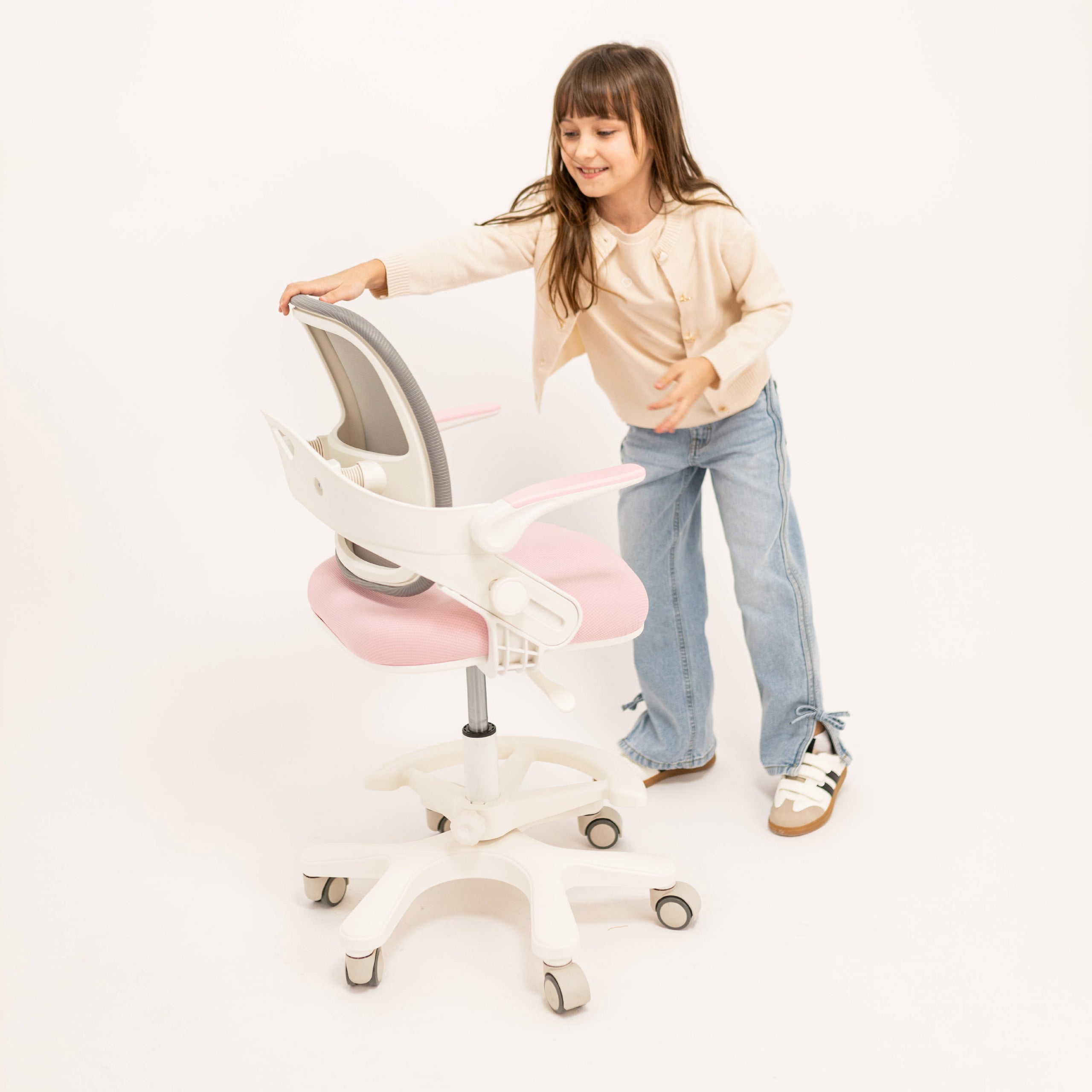 Mark Adler Junior 4.3 Rosa-grauer Kinderschreibtischstuhl