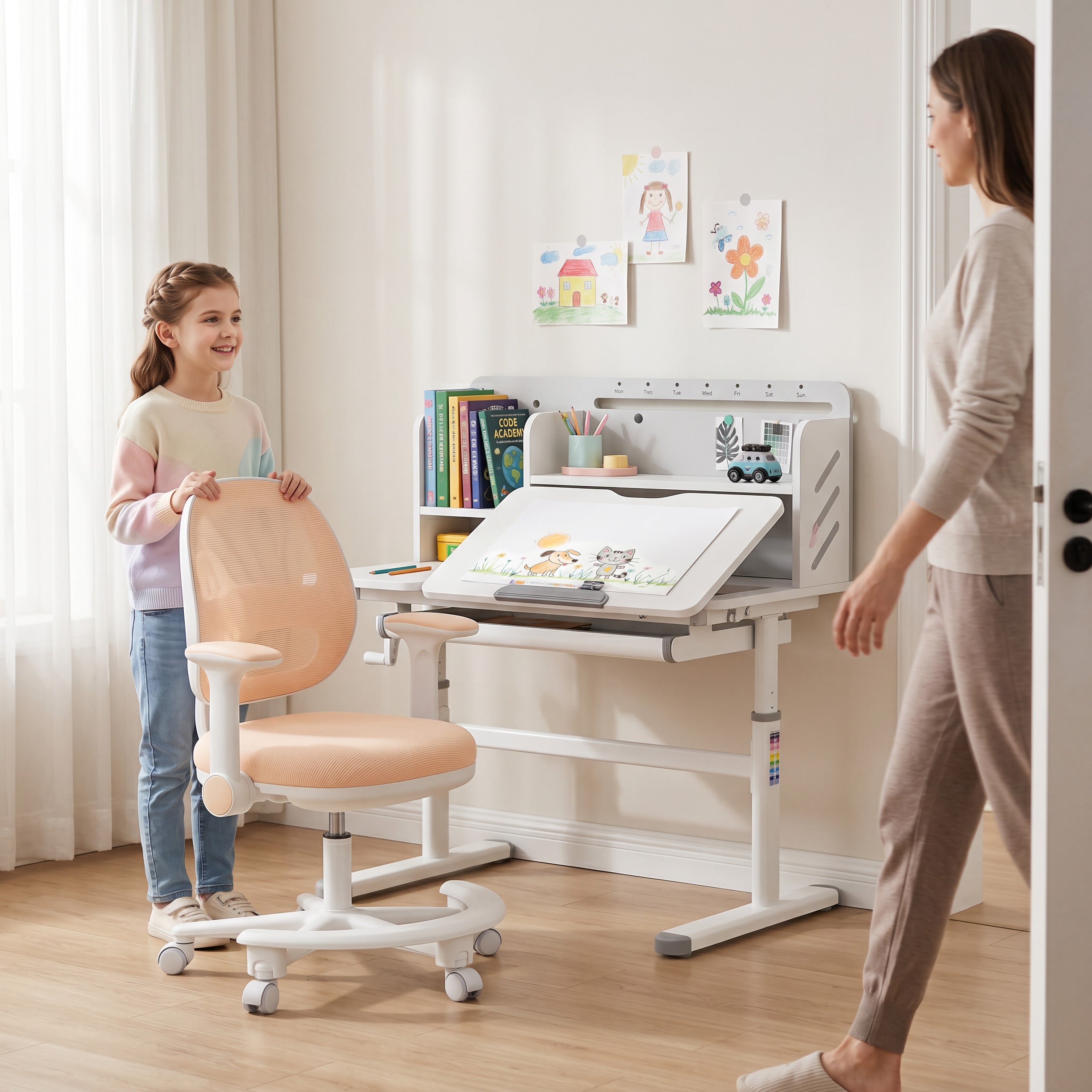 Ergonomischer Schreibtischstuhl für Kinder Mark Adler Junior 3.6 Beige