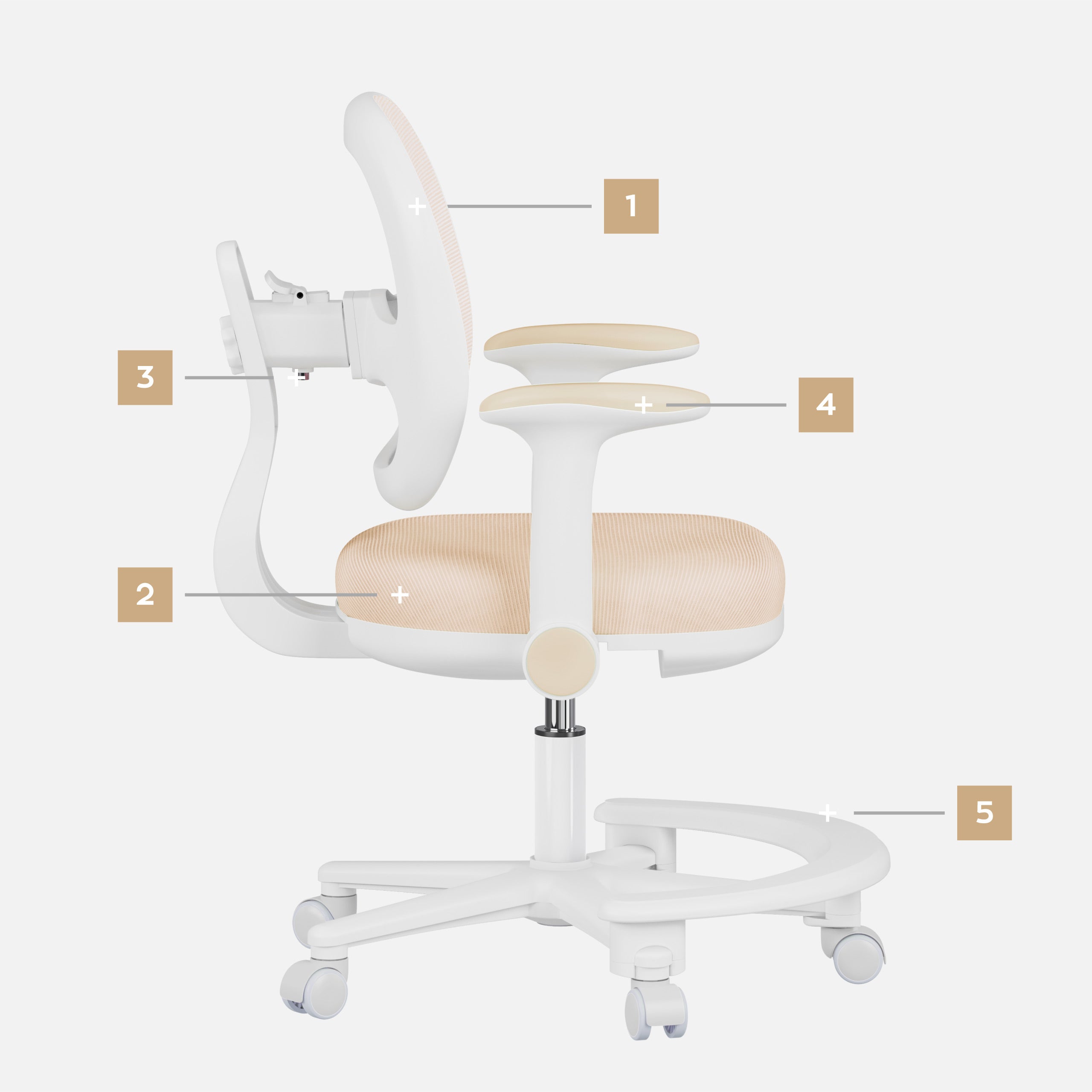 Ergonomischer Schreibtischstuhl für Kinder Mark Adler Junior 3.6 Beige