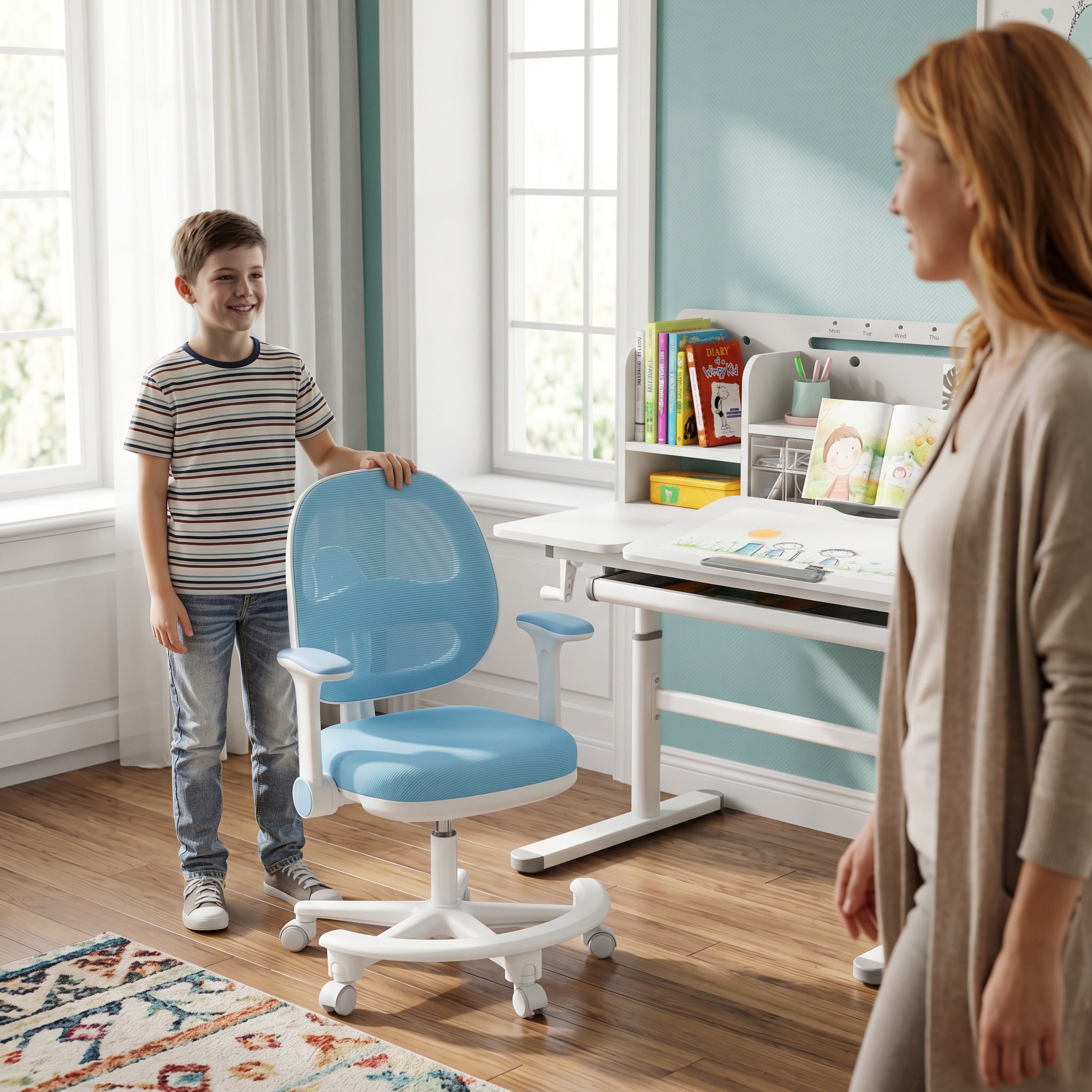 Ergonomischer Schreibtischstuhl für Kinder Mark Adler Junior 3.6 Blue