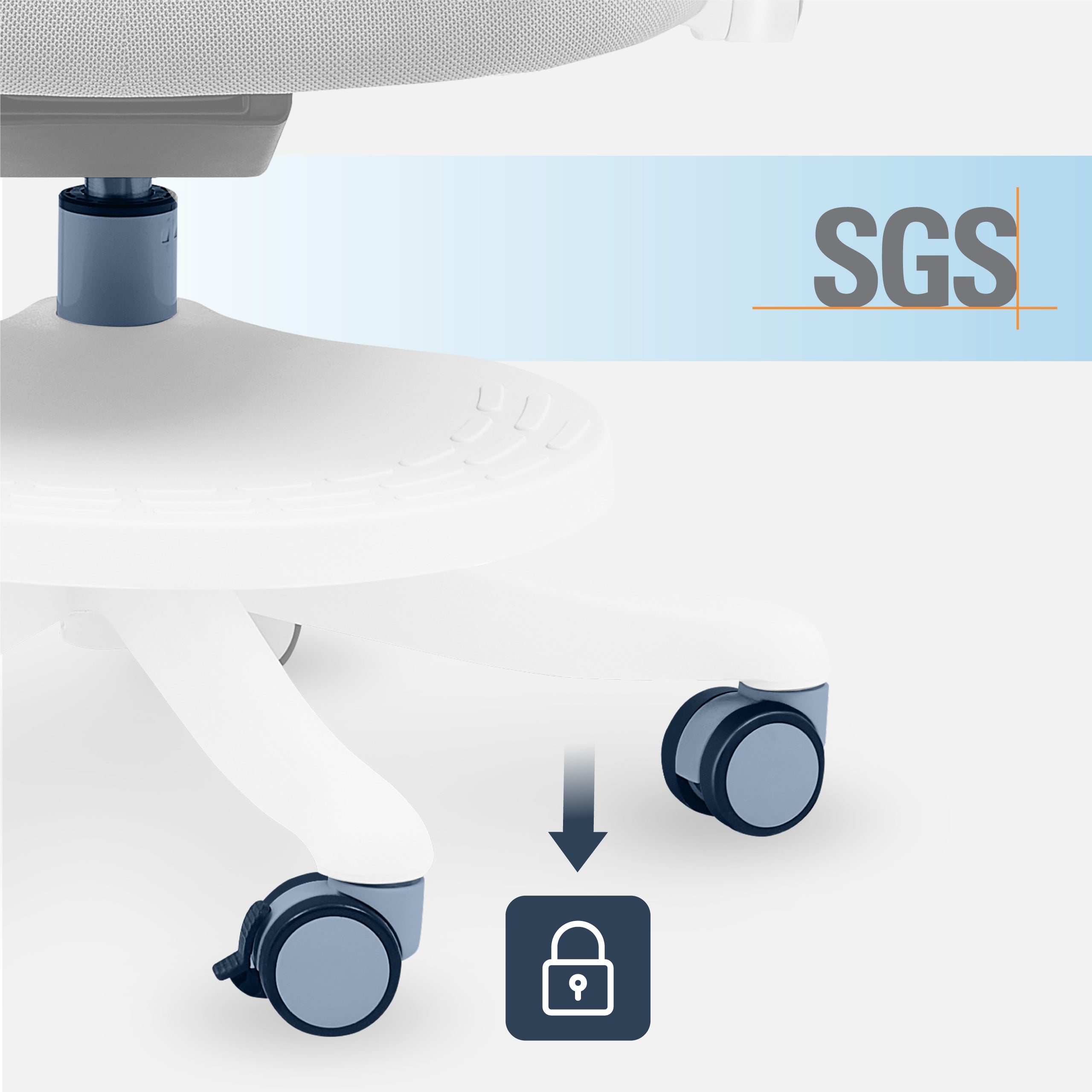 Feststellbare Rollen im Sitzen