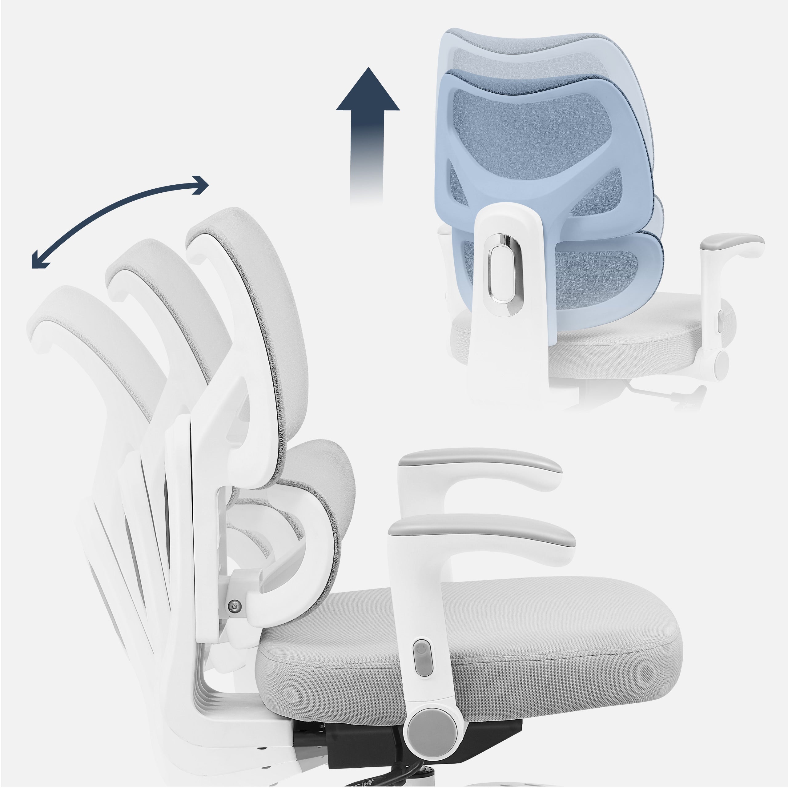 Zurücklehnbare Rückenlehne für eine gesunde Körperhaltung