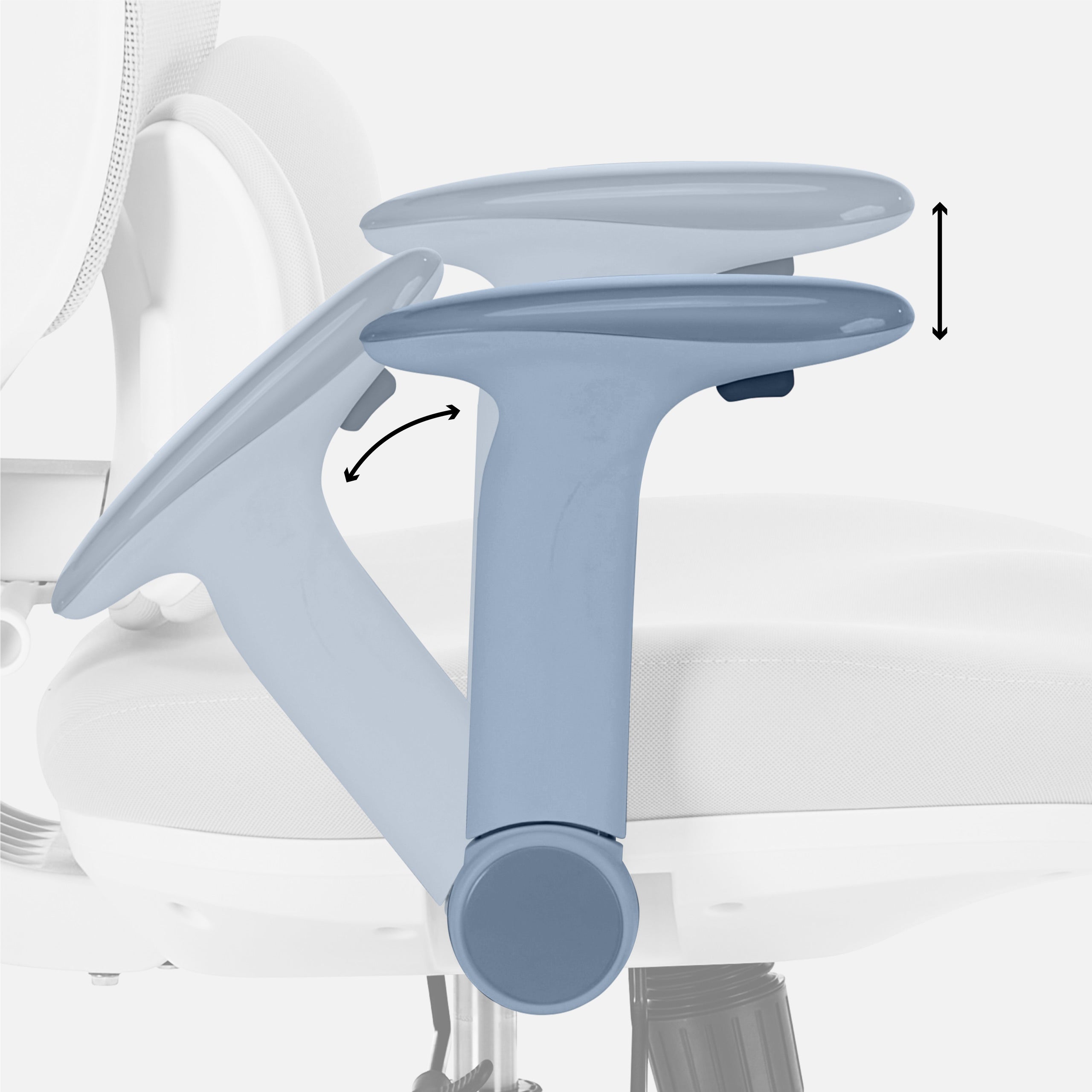 Verstellbare Armlehnen - zur Entlastung der Arme
