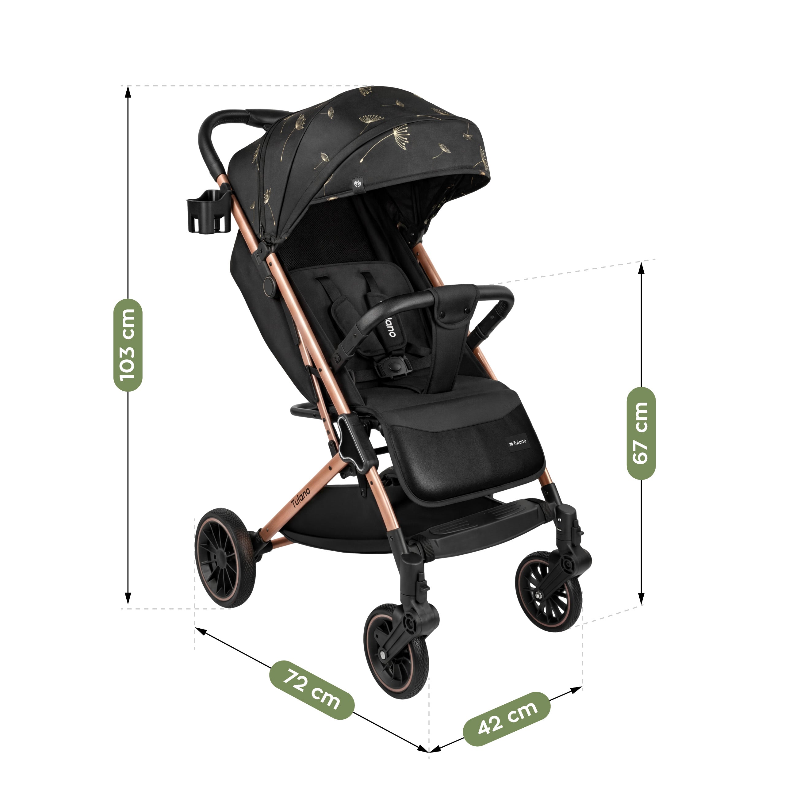 Kinderwagen Tulano Lagos 35 Black Gold