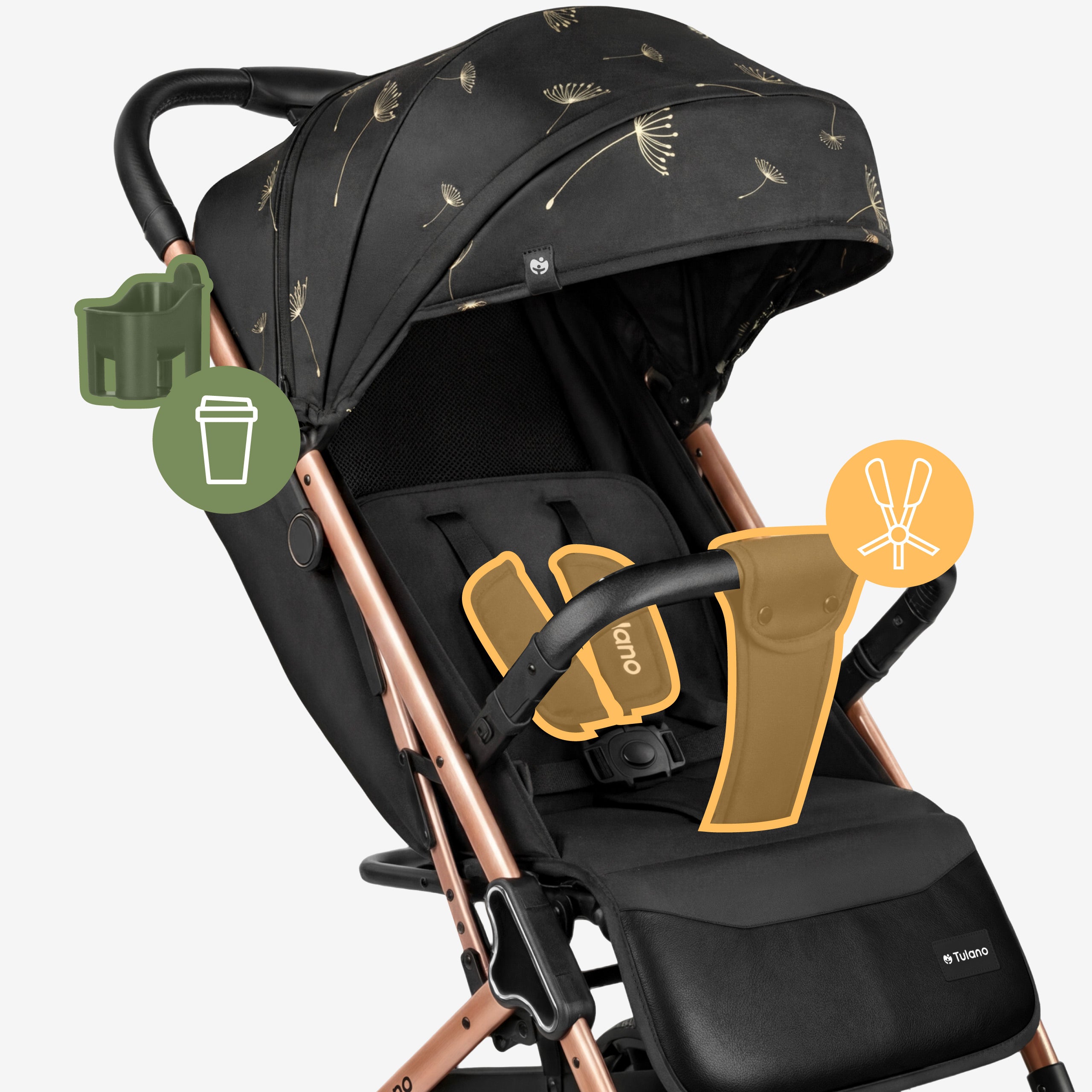 Kinderwagen Tulano Lagos 35 Black Gold