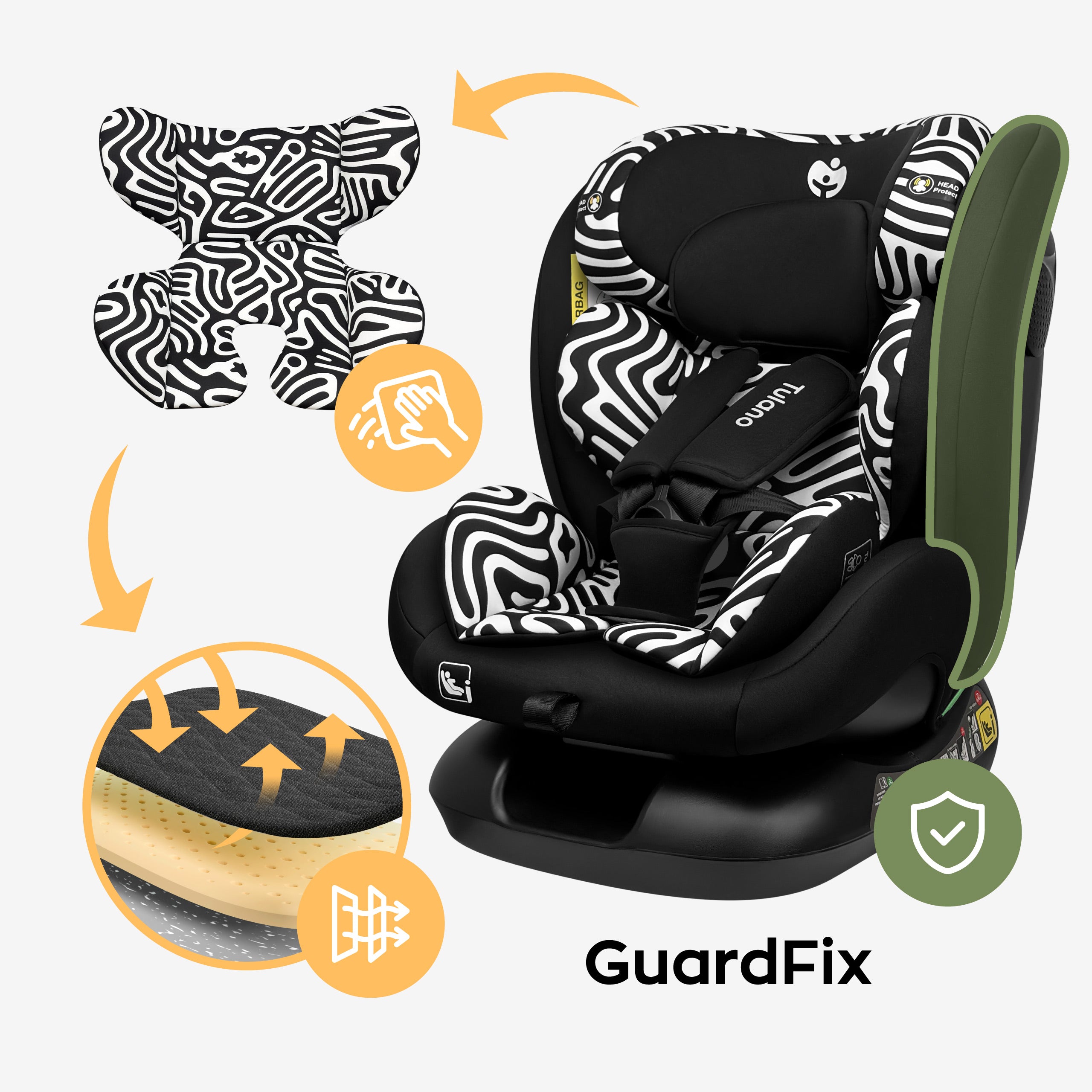 Kindersitz Tulano Loom 15 Black Mono