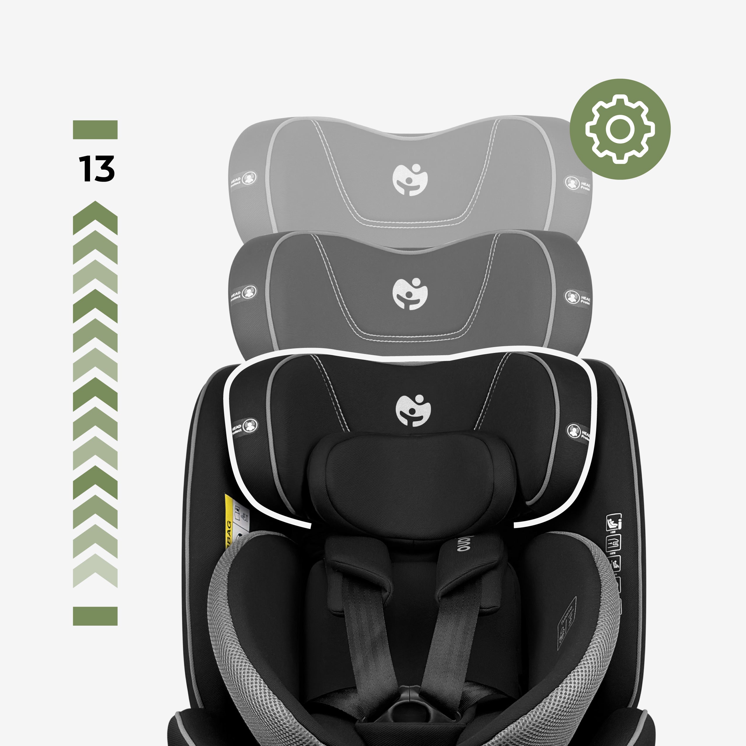 Kindersitz 40-150 cm Tulano Loom 45 Black I-Size