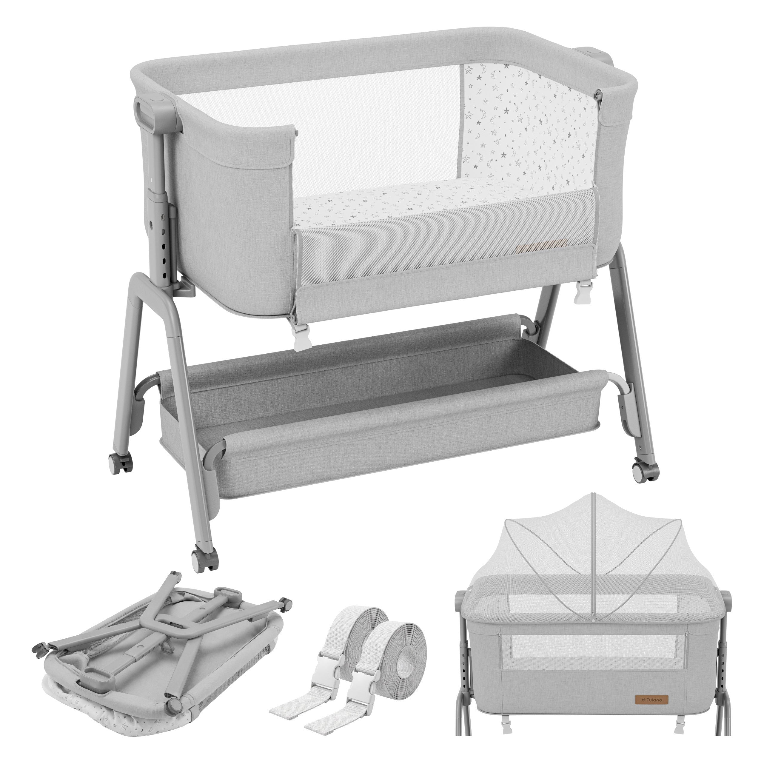 3-in-1-Reisebett Tulano Dream 50 Hell-Grau
