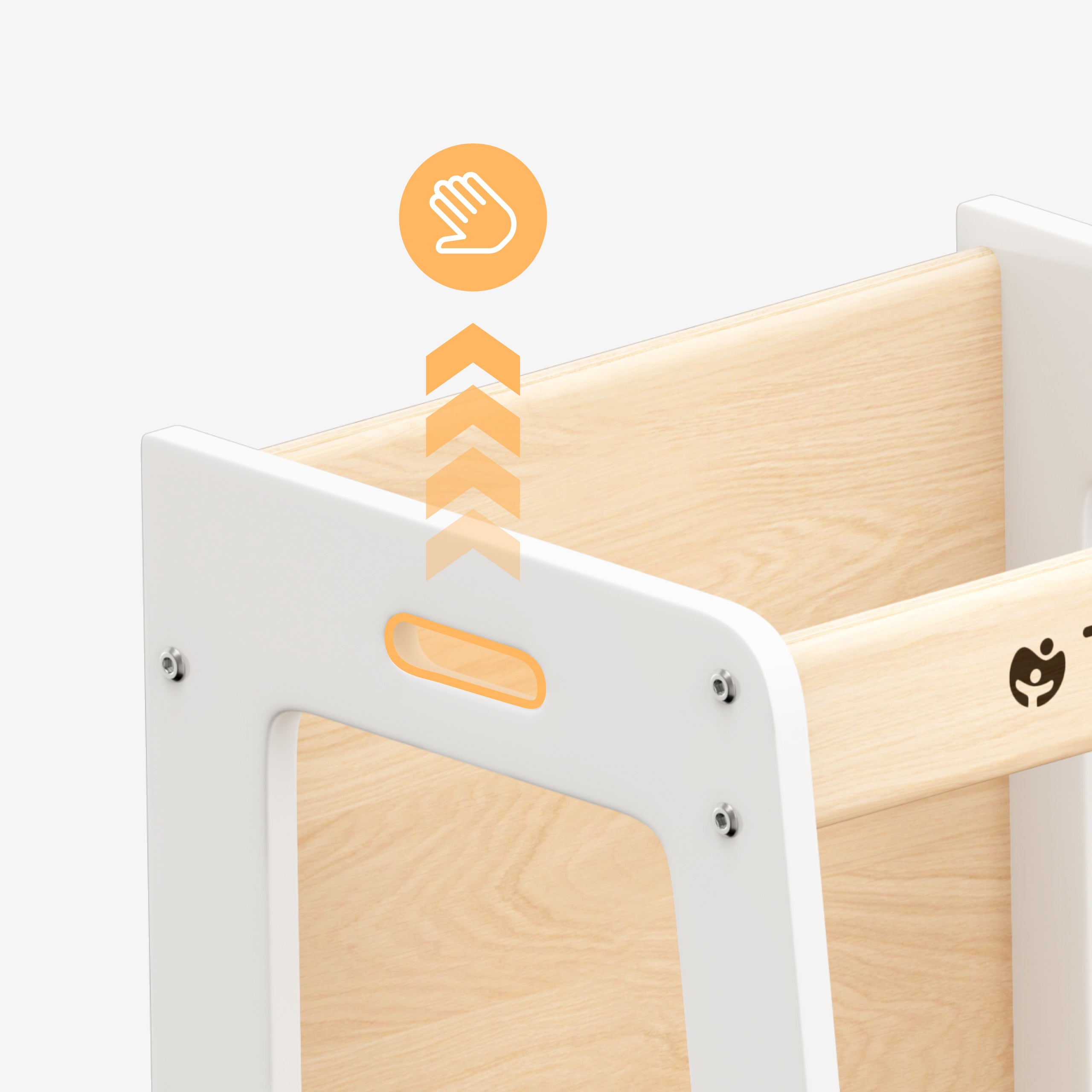 Tulano Mooby 35 Weiß-Natur 3-in-1 Küchenhelfer für Kinder