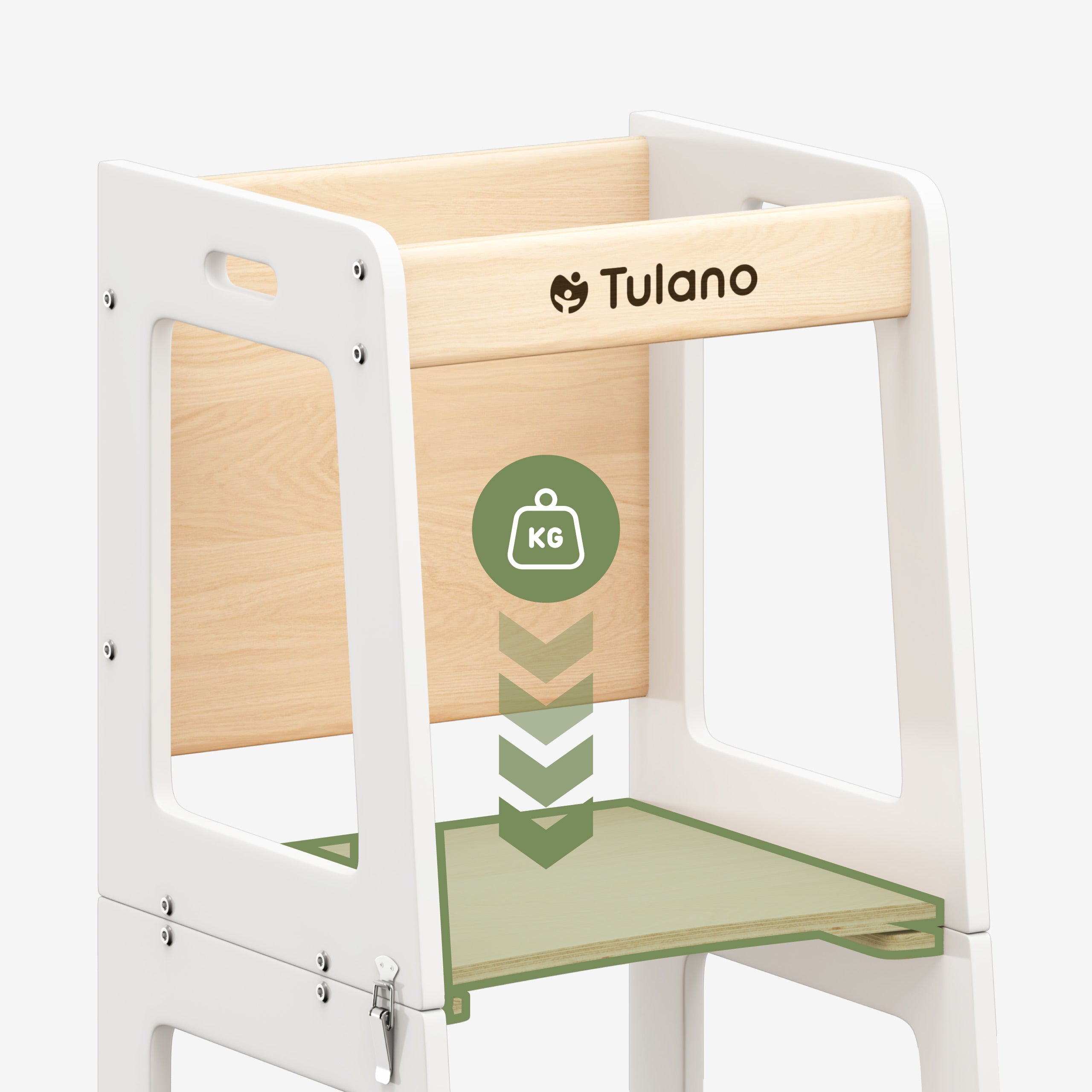 Tulano Mooby 35 Weiß-Natur 3-in-1 Küchenhelfer für Kinder