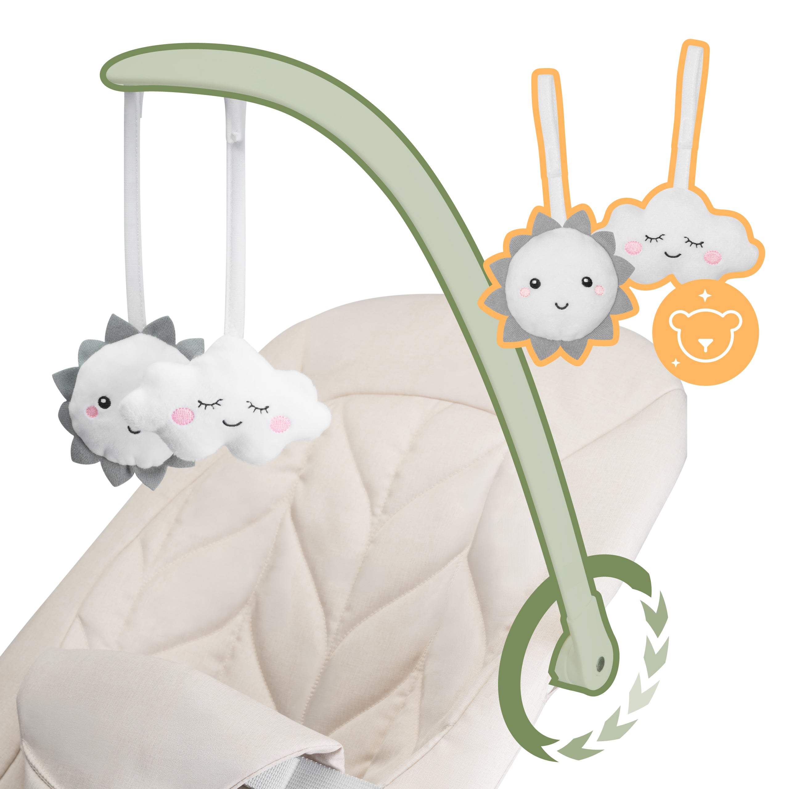 Moon 10 Beige Babyschaukelstuhl 