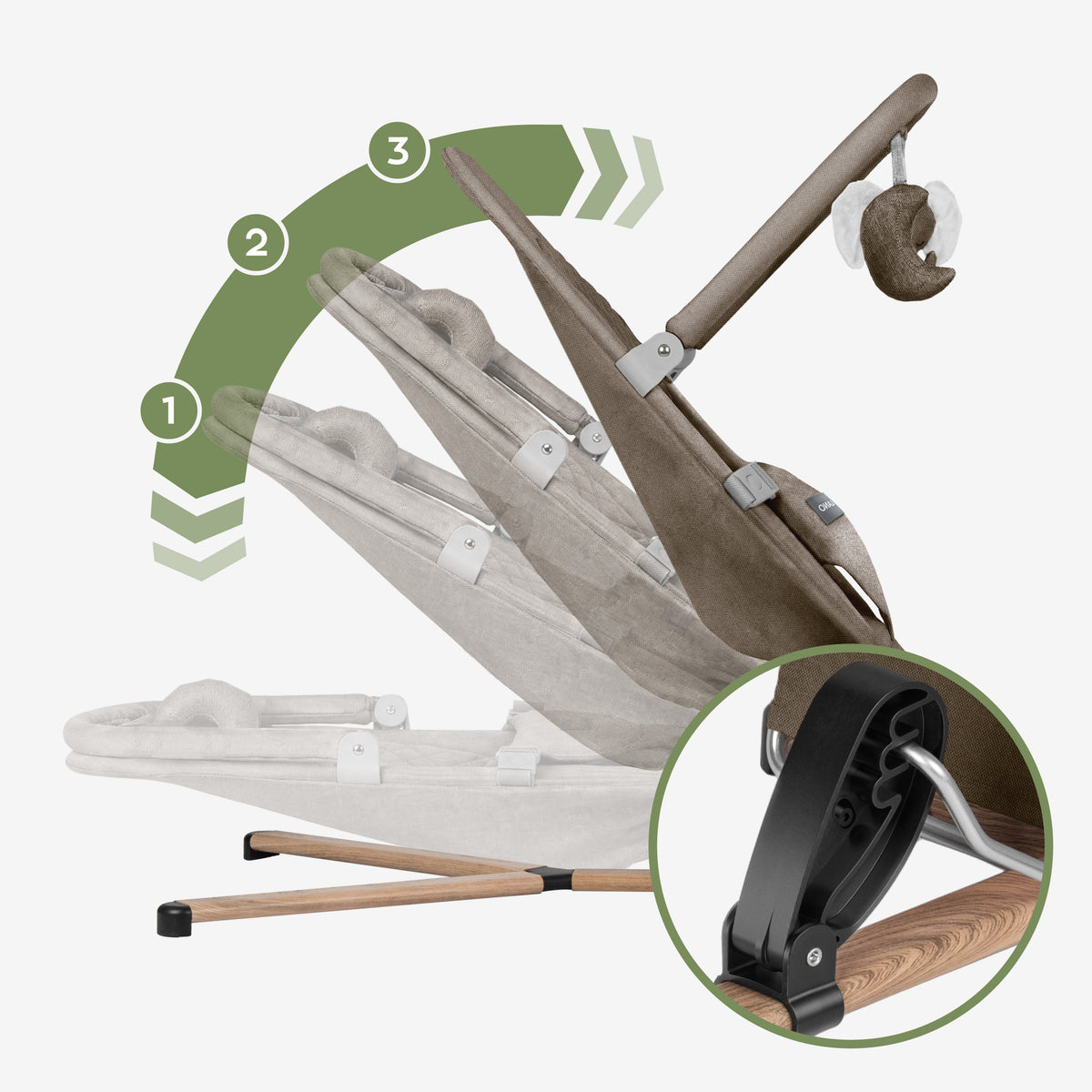 Babywippe Babyschaukel Beige Tulano Moon 30 Beige