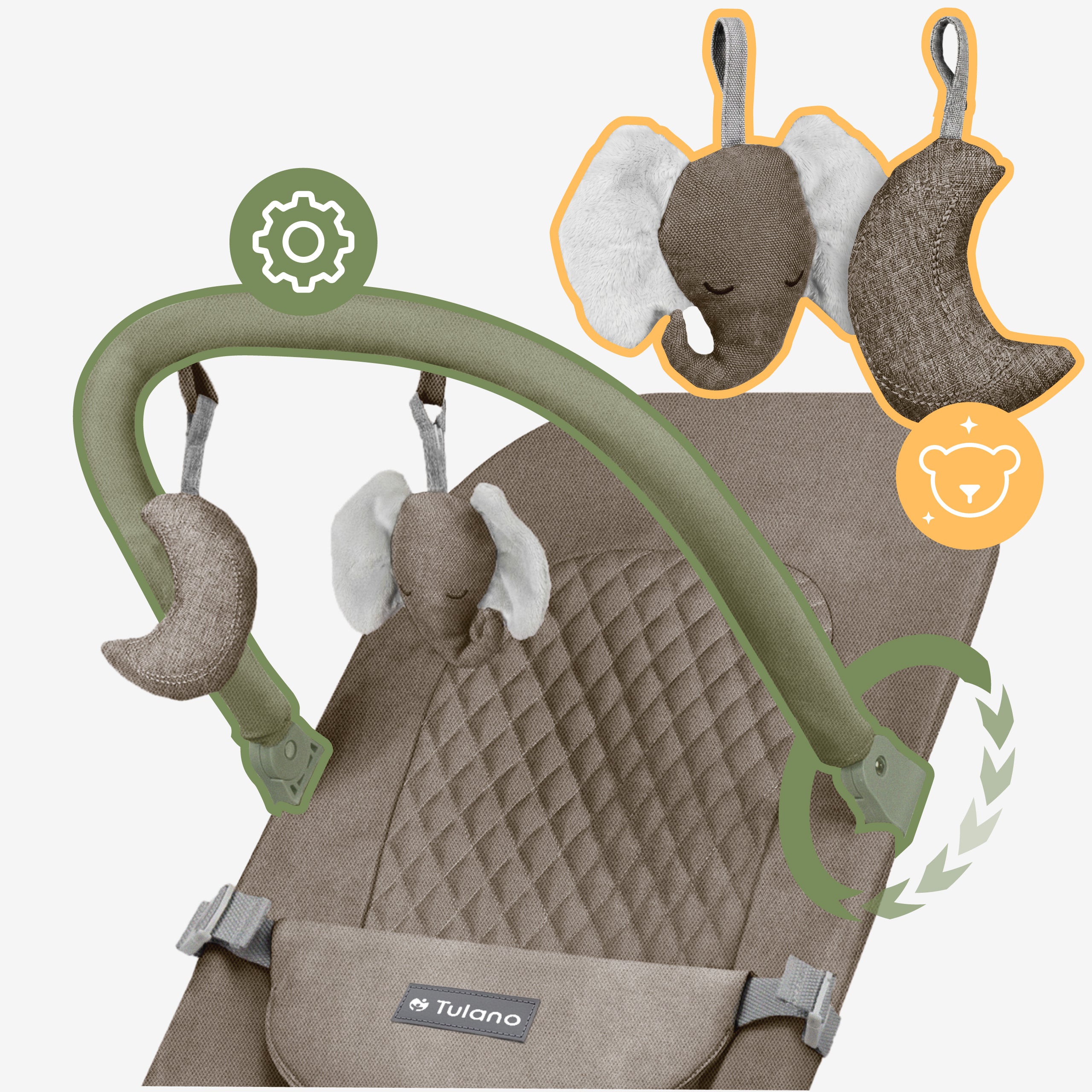 Babywippe Babyschaukel Beige Tulano Moon 30 Beige