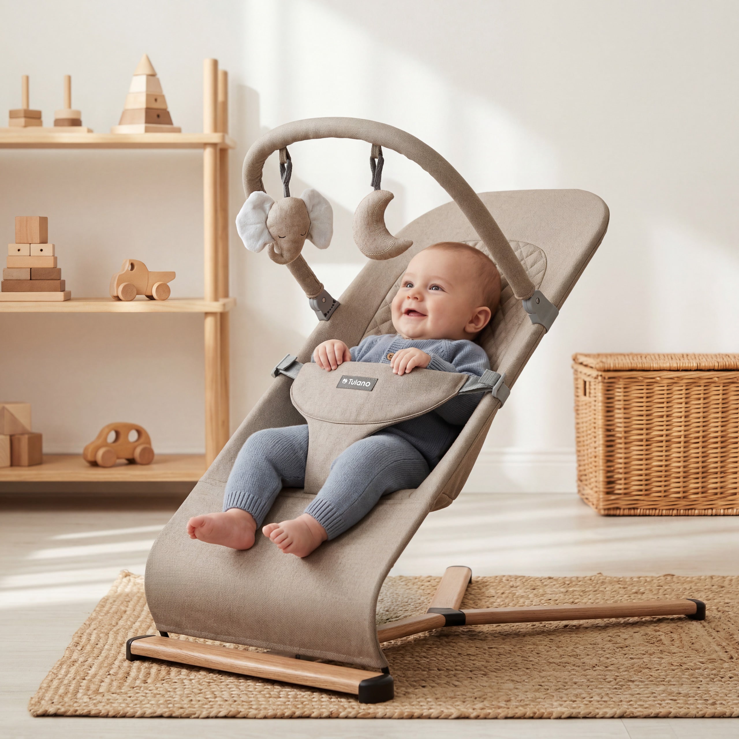 Babywippe Babyschaukel Beige Tulano Moon 30 Beige